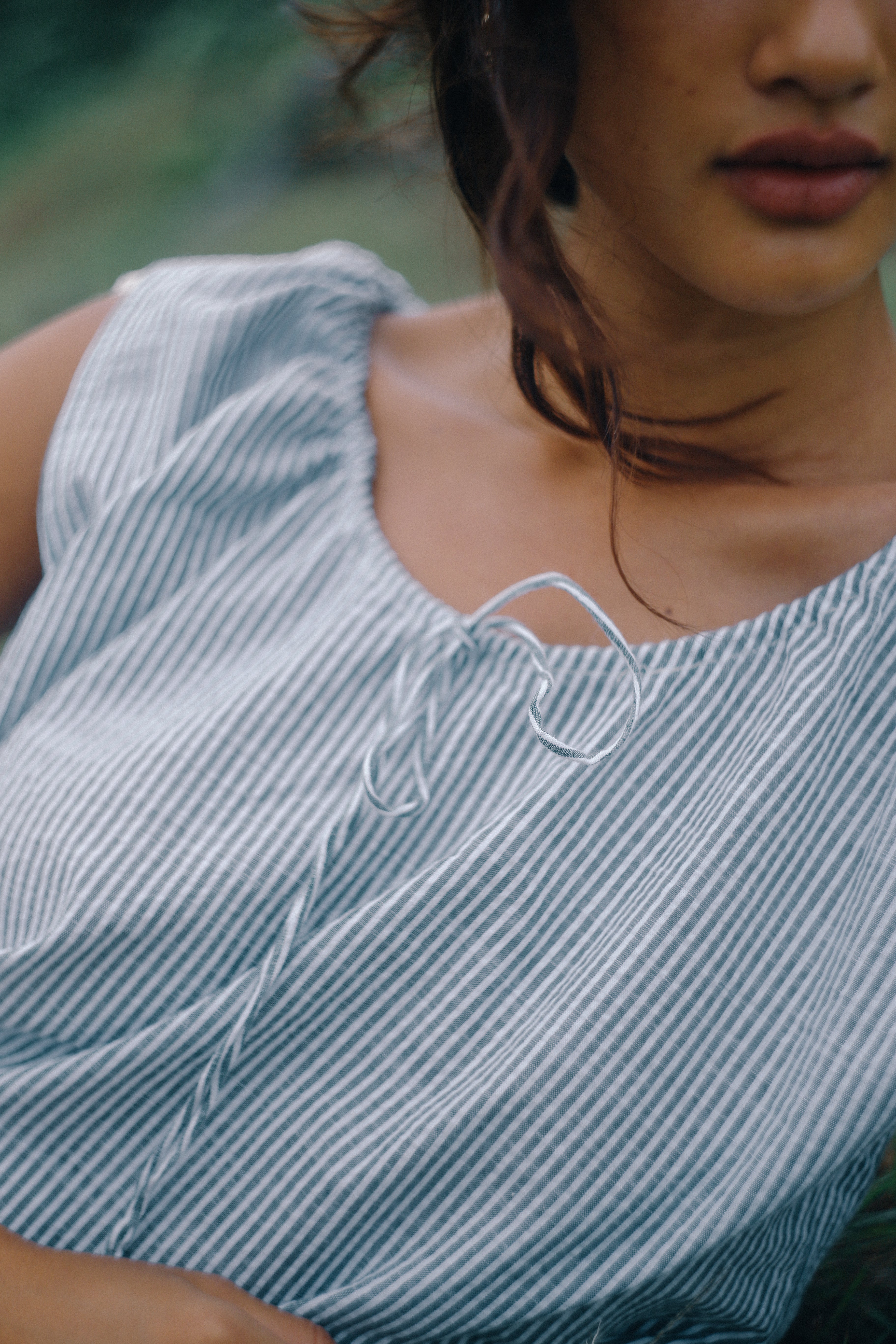 THE BARE ROAD Luna shift dress - Spirulina stripe