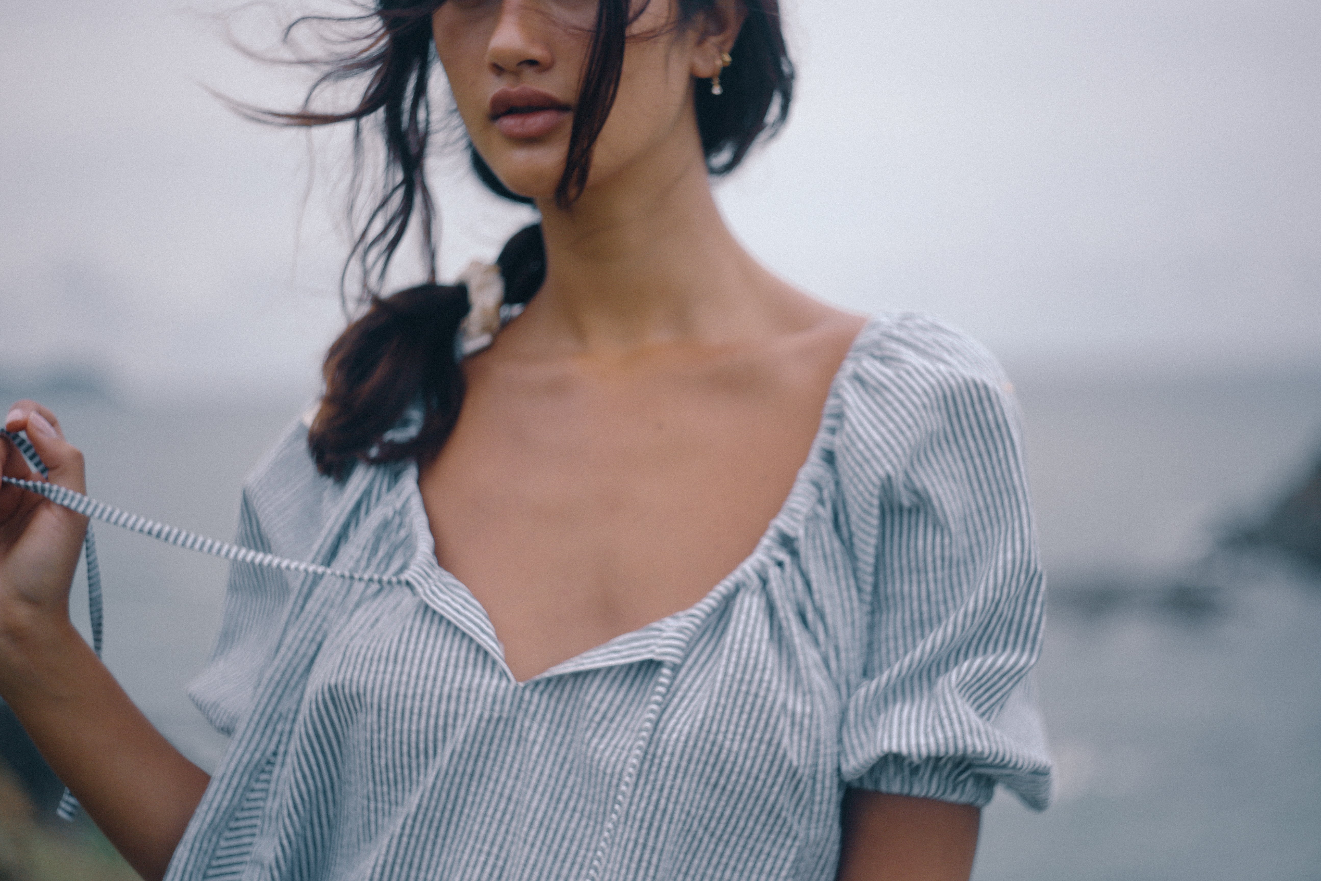 THE BARE ROAD Chloe dress - Spirulina stripe
