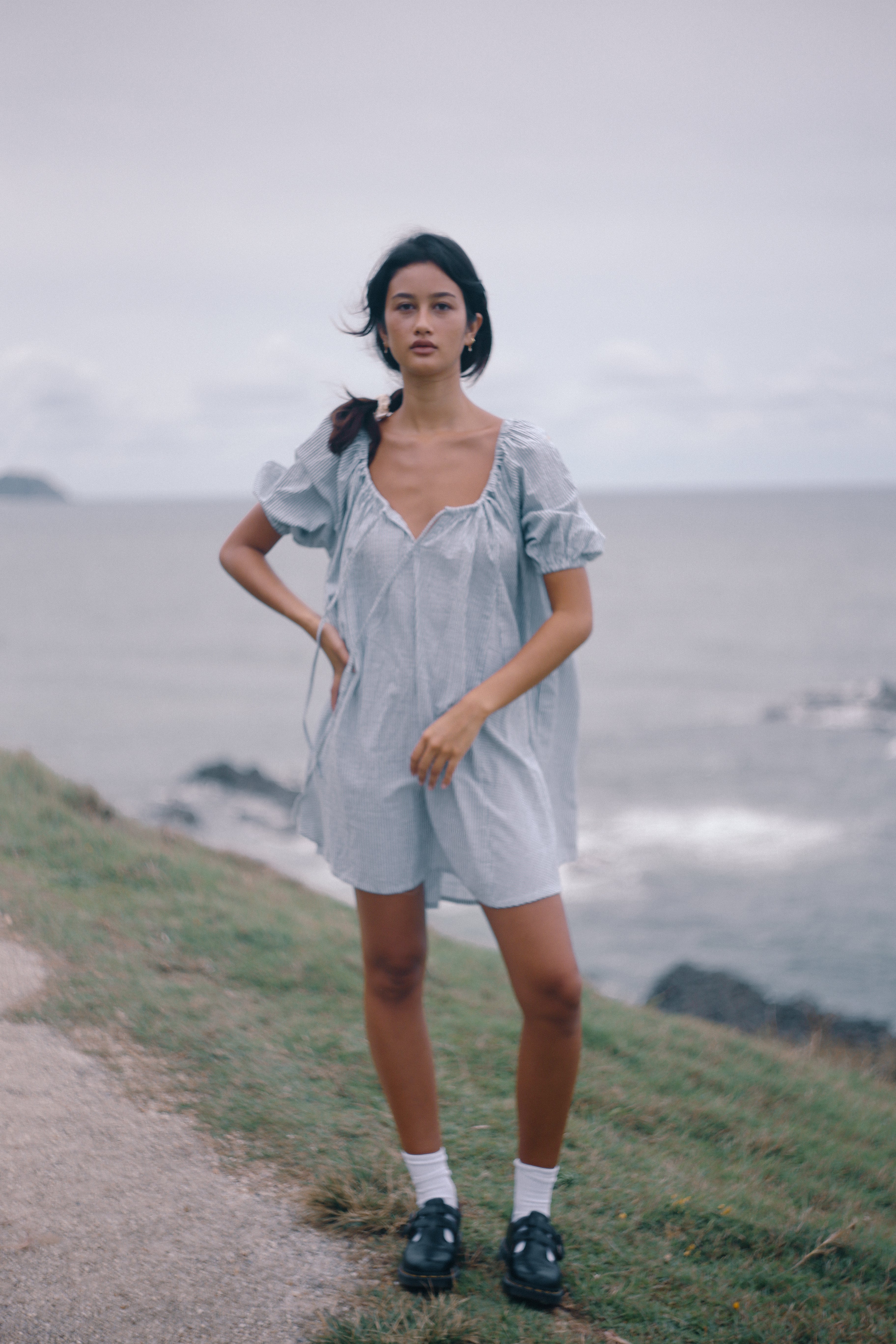 THE BARE ROAD Chloe dress - Spirulina stripe