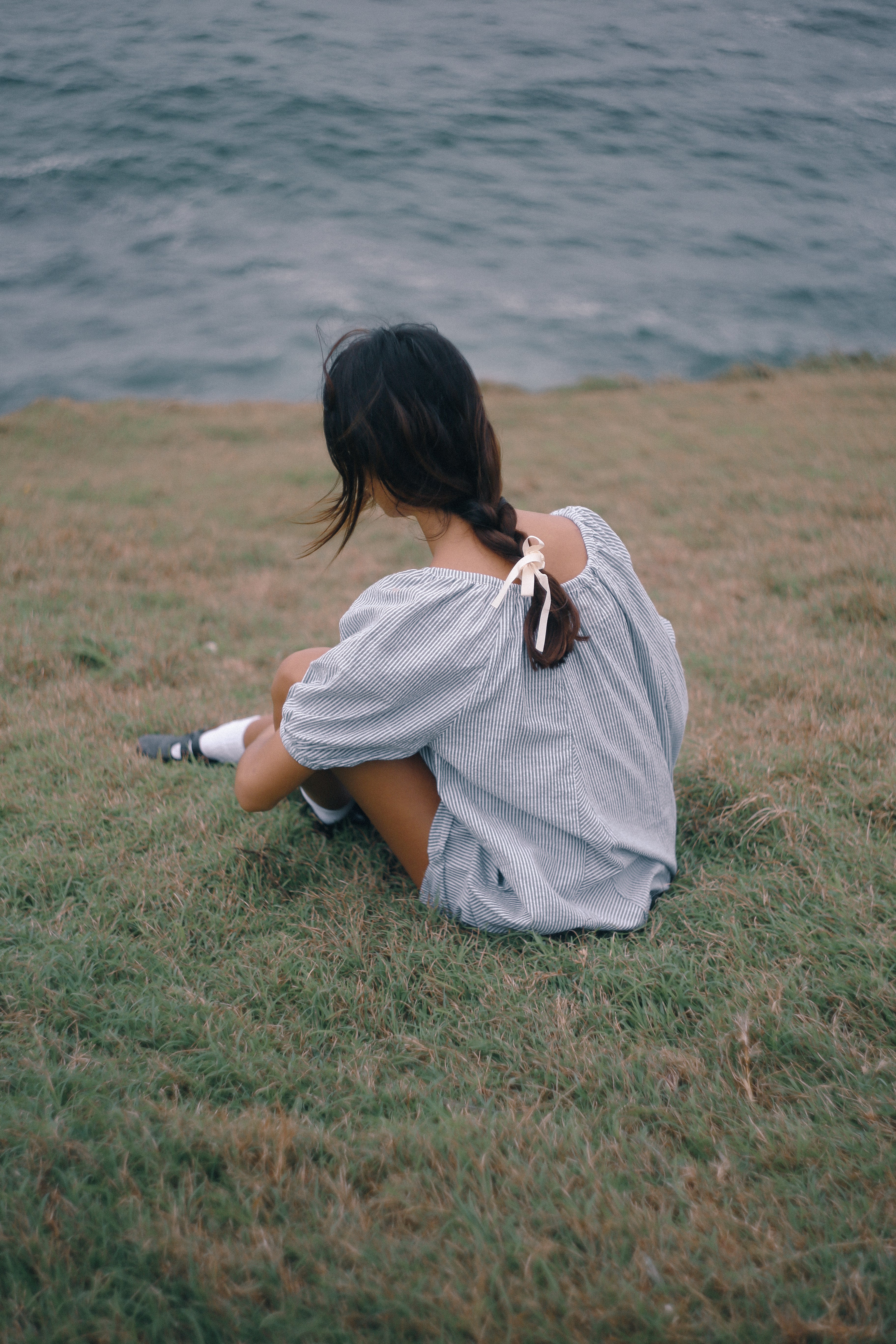 THE BARE ROAD Chloe dress - Spirulina stripe