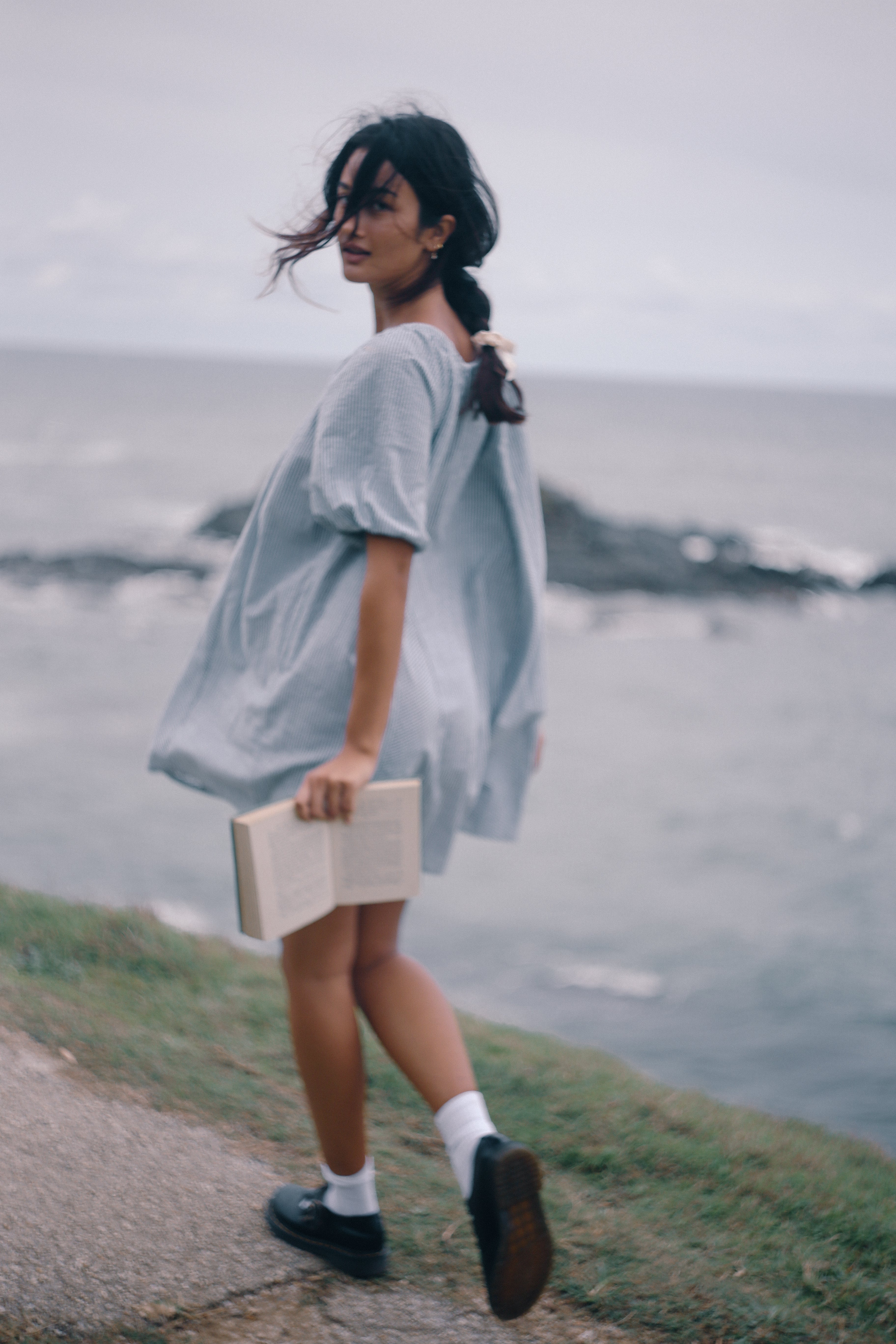 THE BARE ROAD Chloe dress - Spirulina stripe