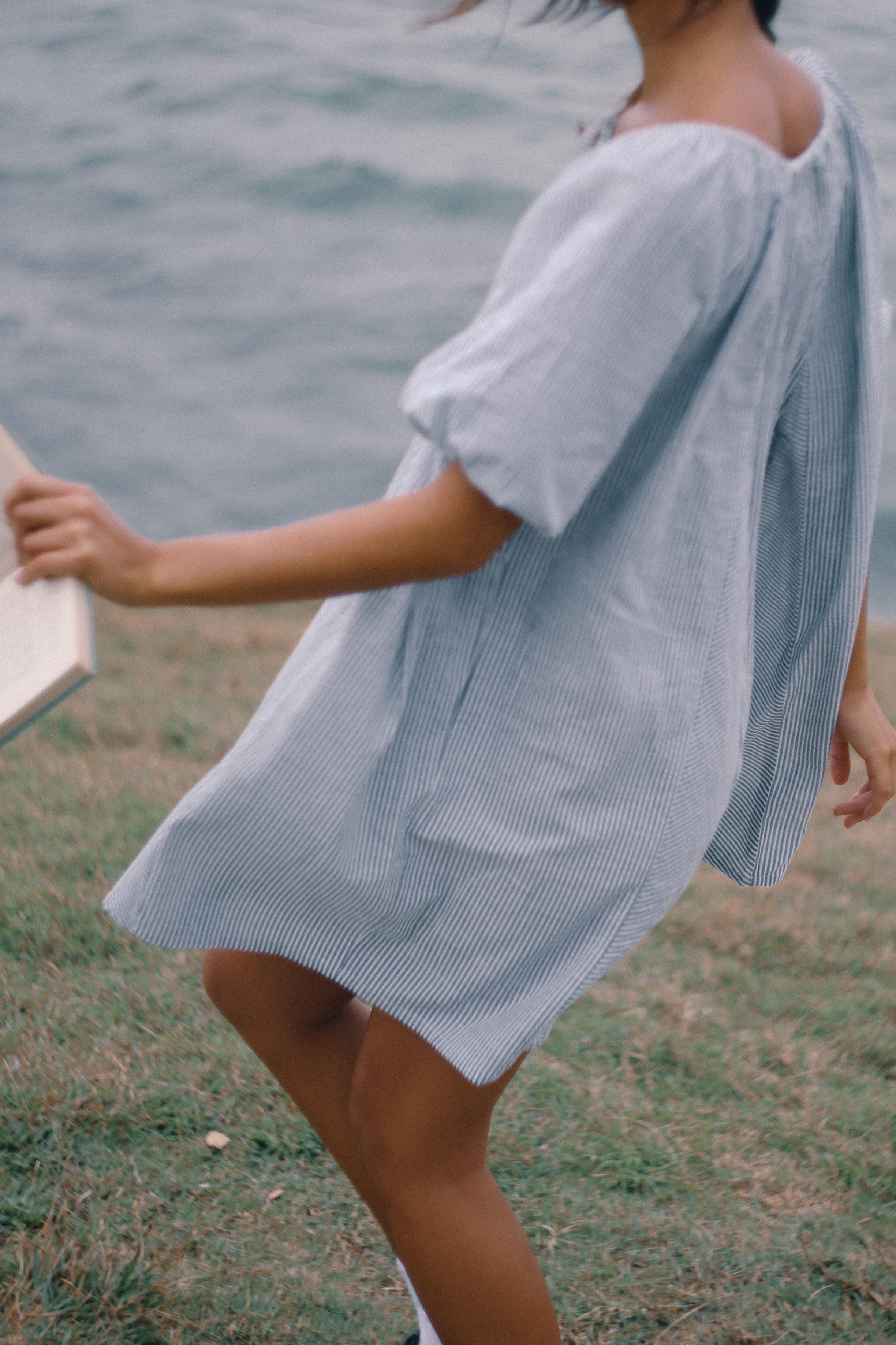 THE BARE ROAD Chloe dress - Spirulina stripe