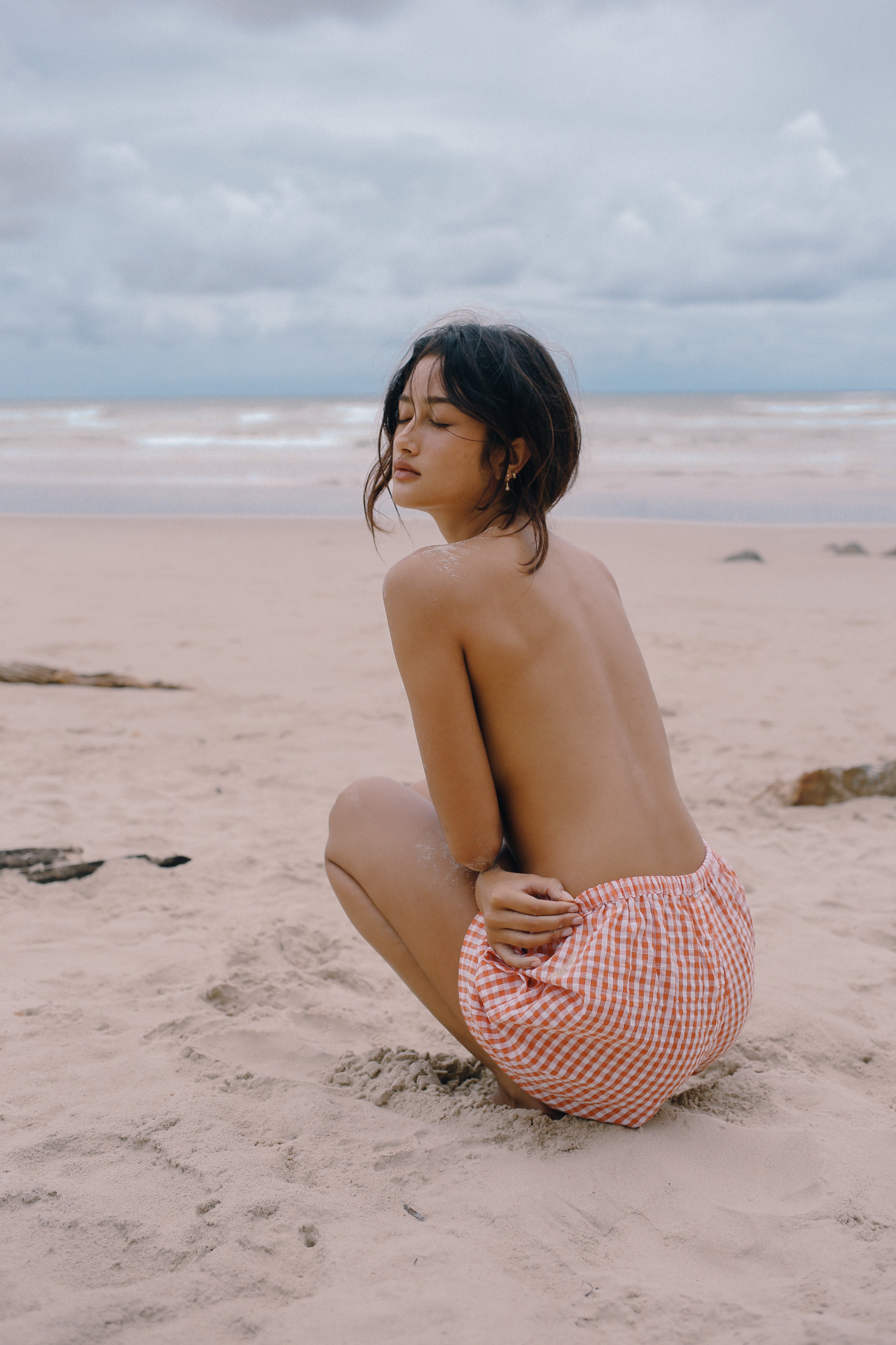 THE BARE ROAD Ava short - Starburst gingham