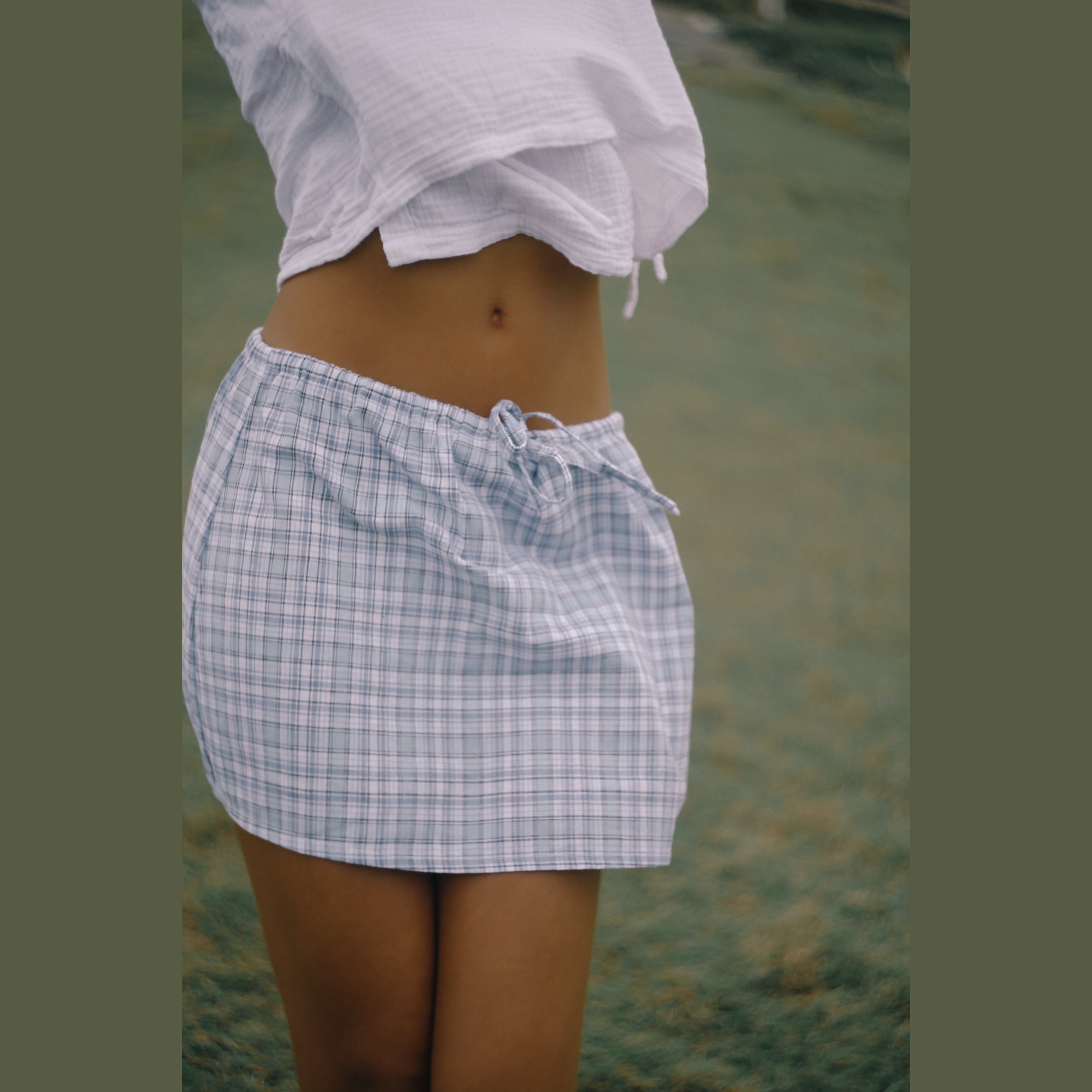 THE BARE ROAD Fleur skirt - Cloud plaid