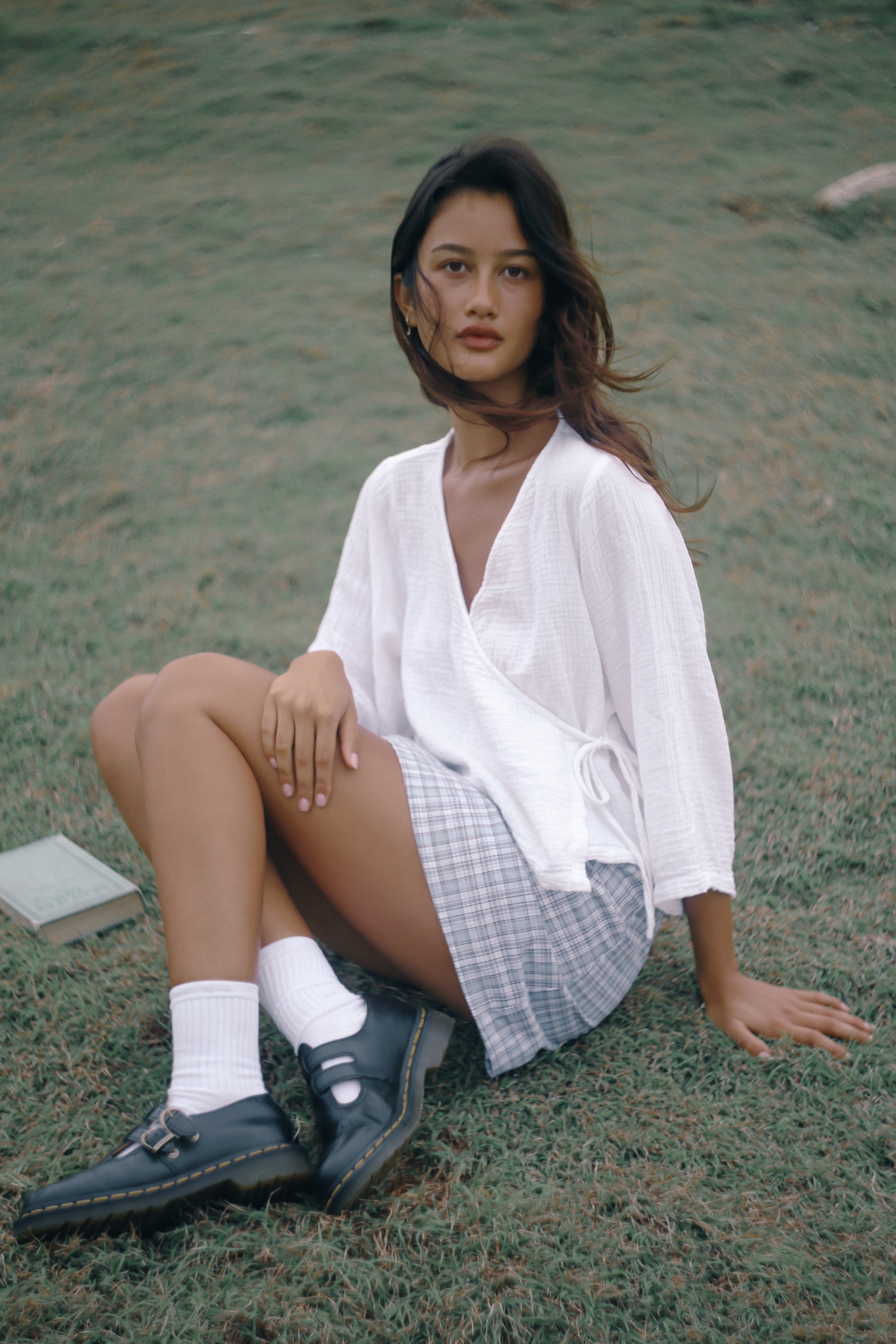 THE BARE ROAD Mia wrap top - White