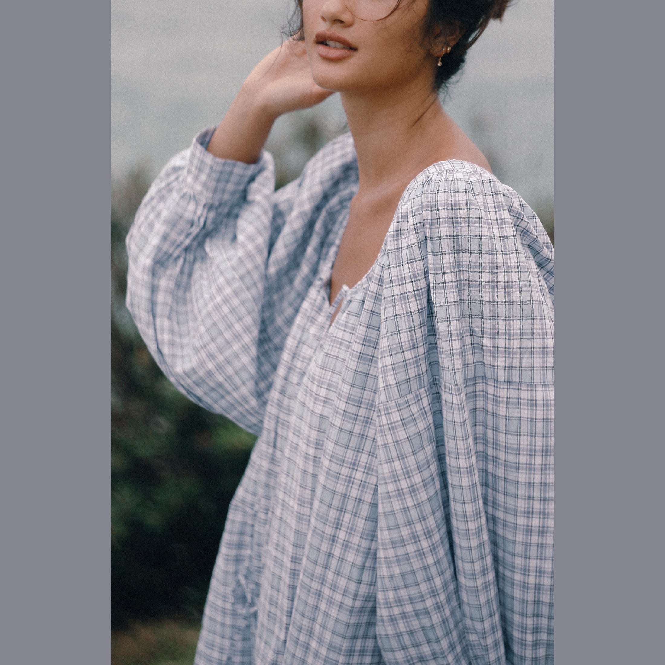 THE BARE ROAD Cloudy dress - Cloud plaid