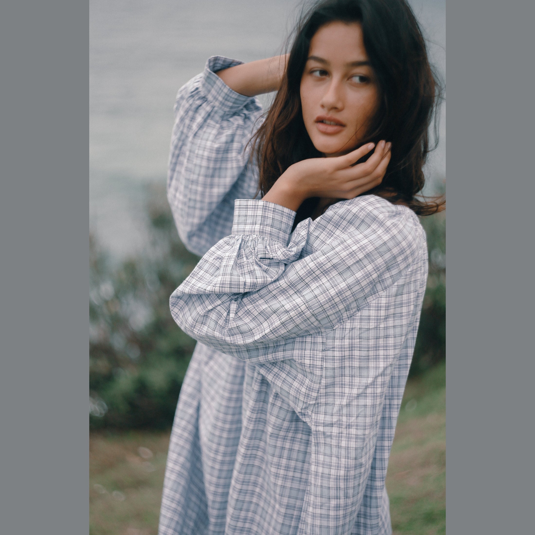 THE BARE ROAD Cloudy dress - Cloud plaid