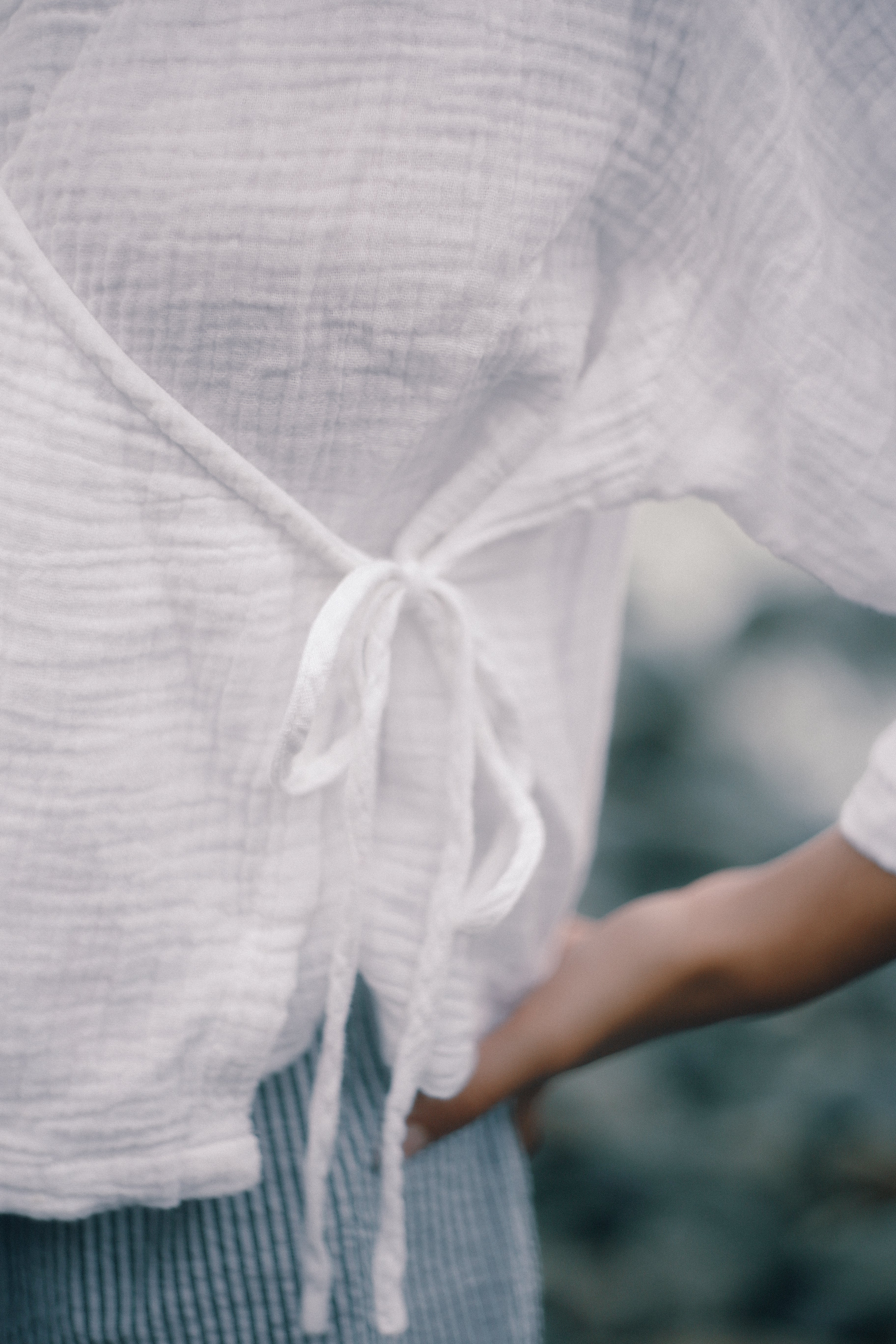 THE BARE ROAD Mia wrap top - White