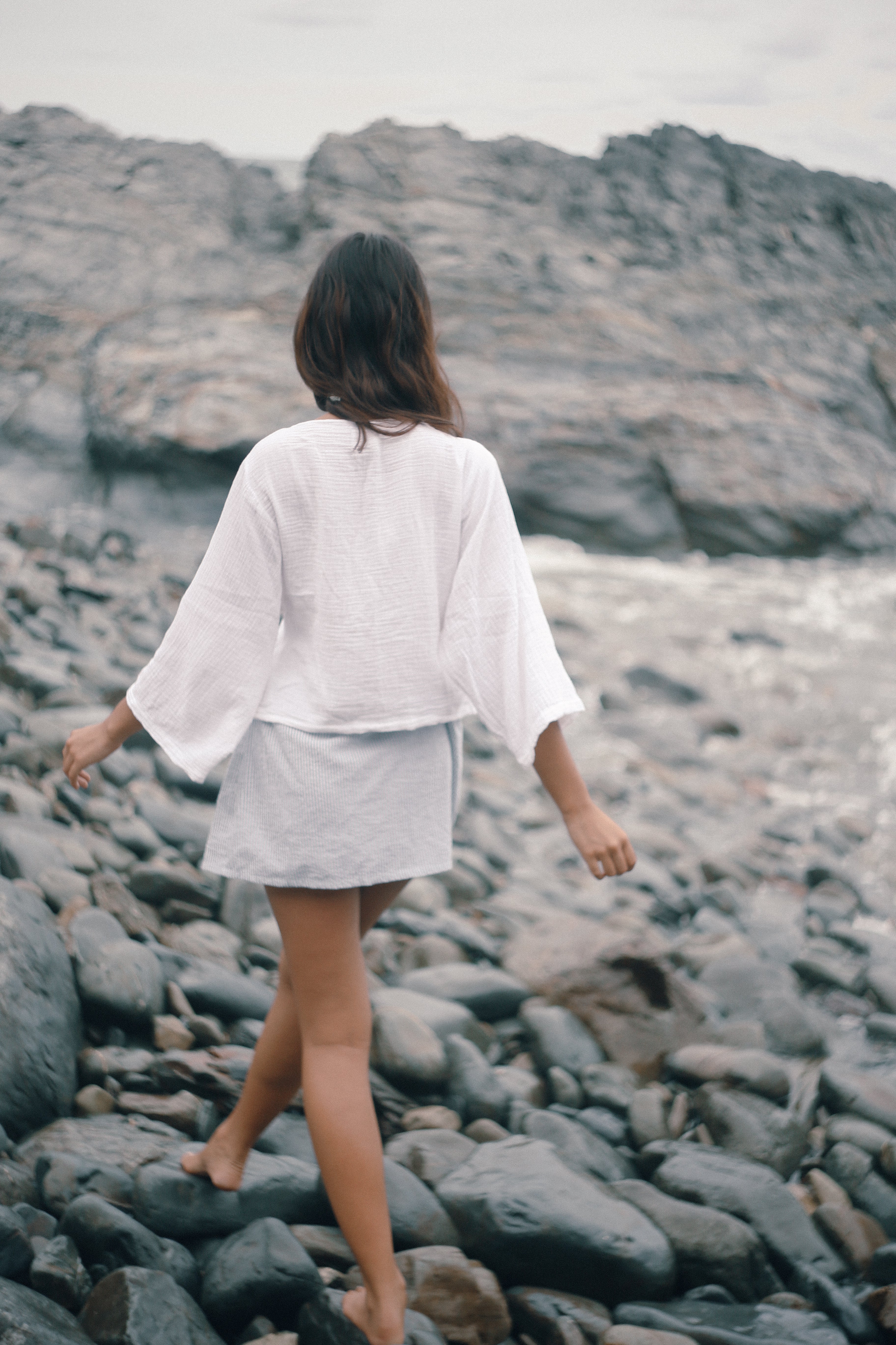 THE BARE ROAD Mia wrap top - White