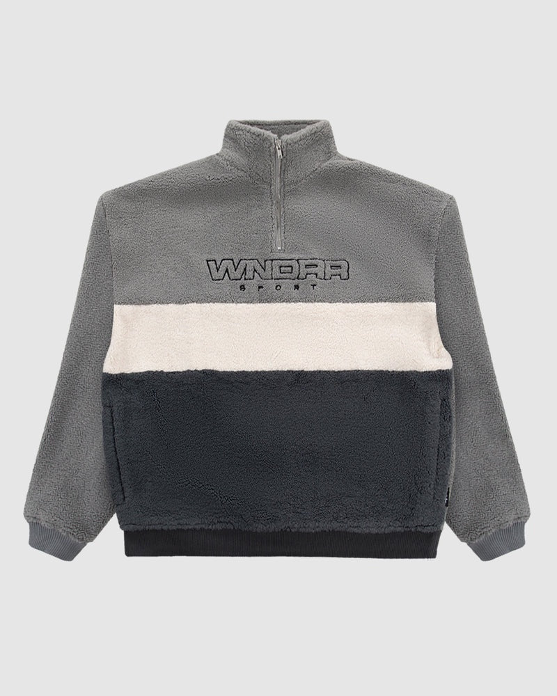 WNDRR Starter 1/4 zip polar fleece sweat - Grey/black
