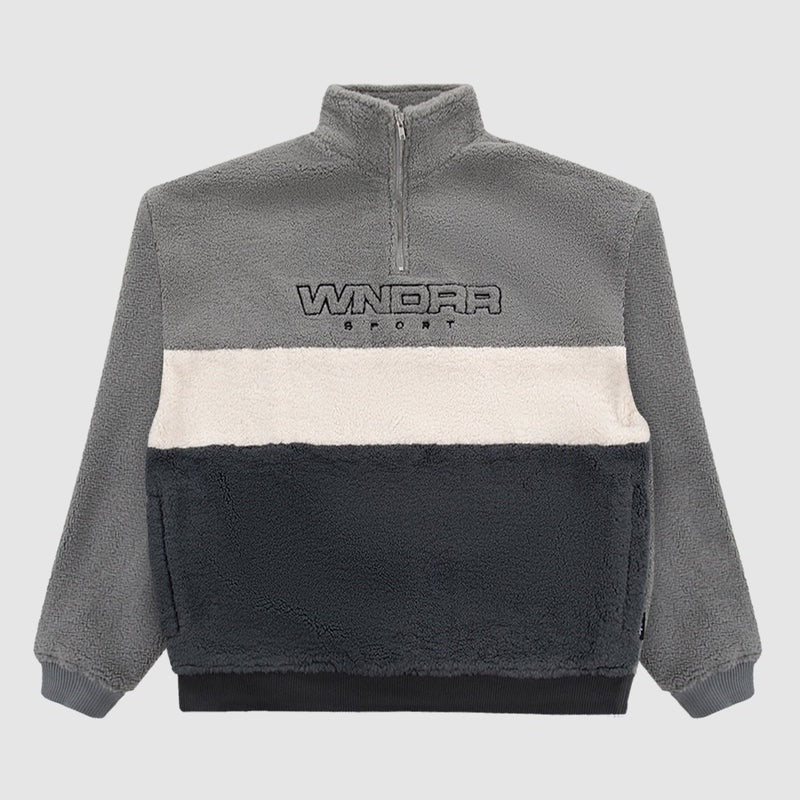 WNDRR Starter 1/4 zip polar fleece sweat - Grey/black