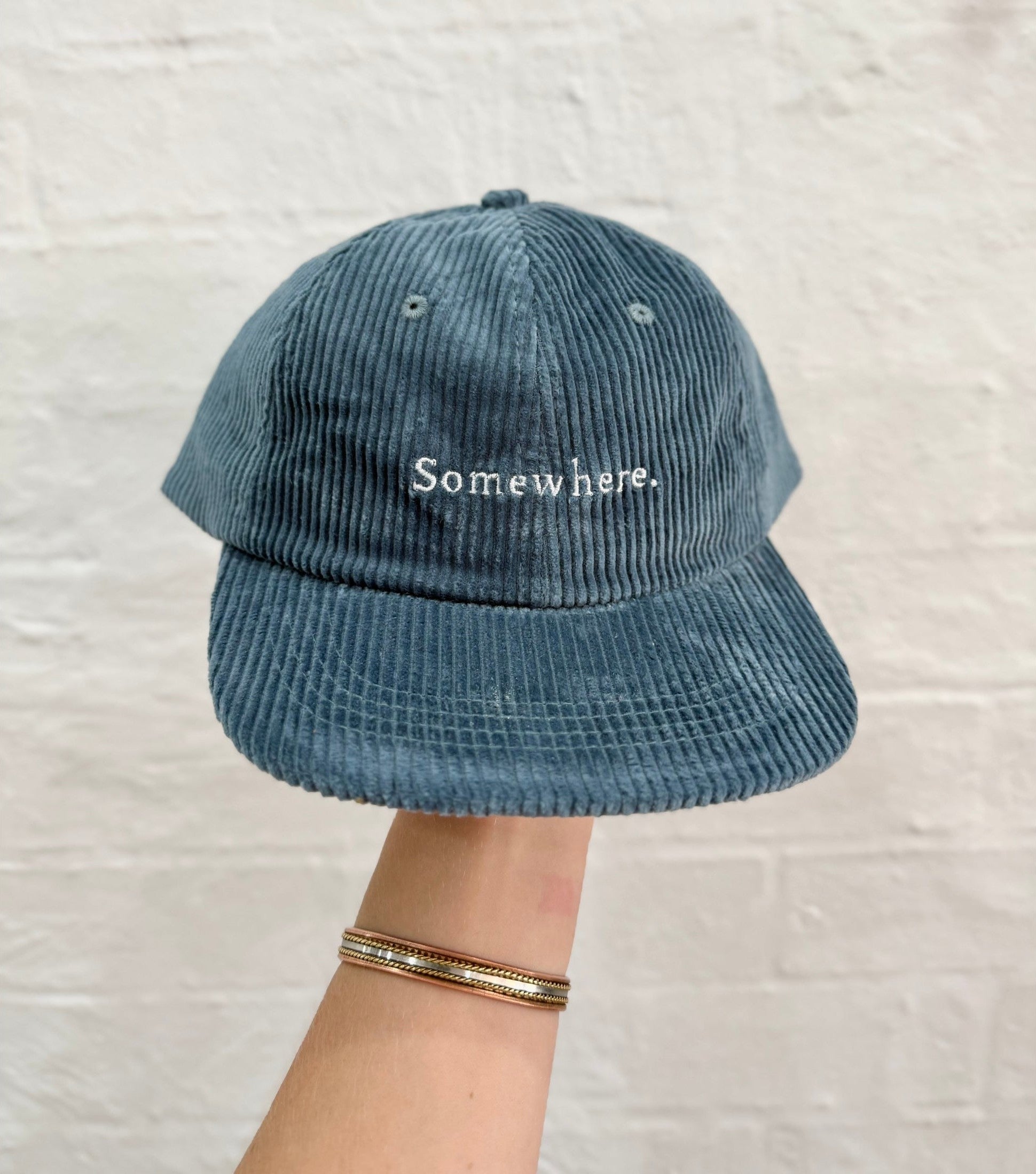 SOMEWHERE coduroy dad cap - Dark Blue