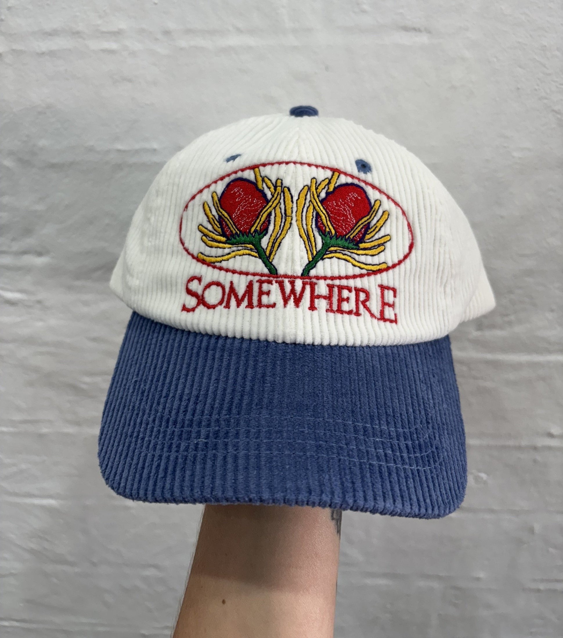 SOMEWHERE Banksia corduroy dad cap - Blue