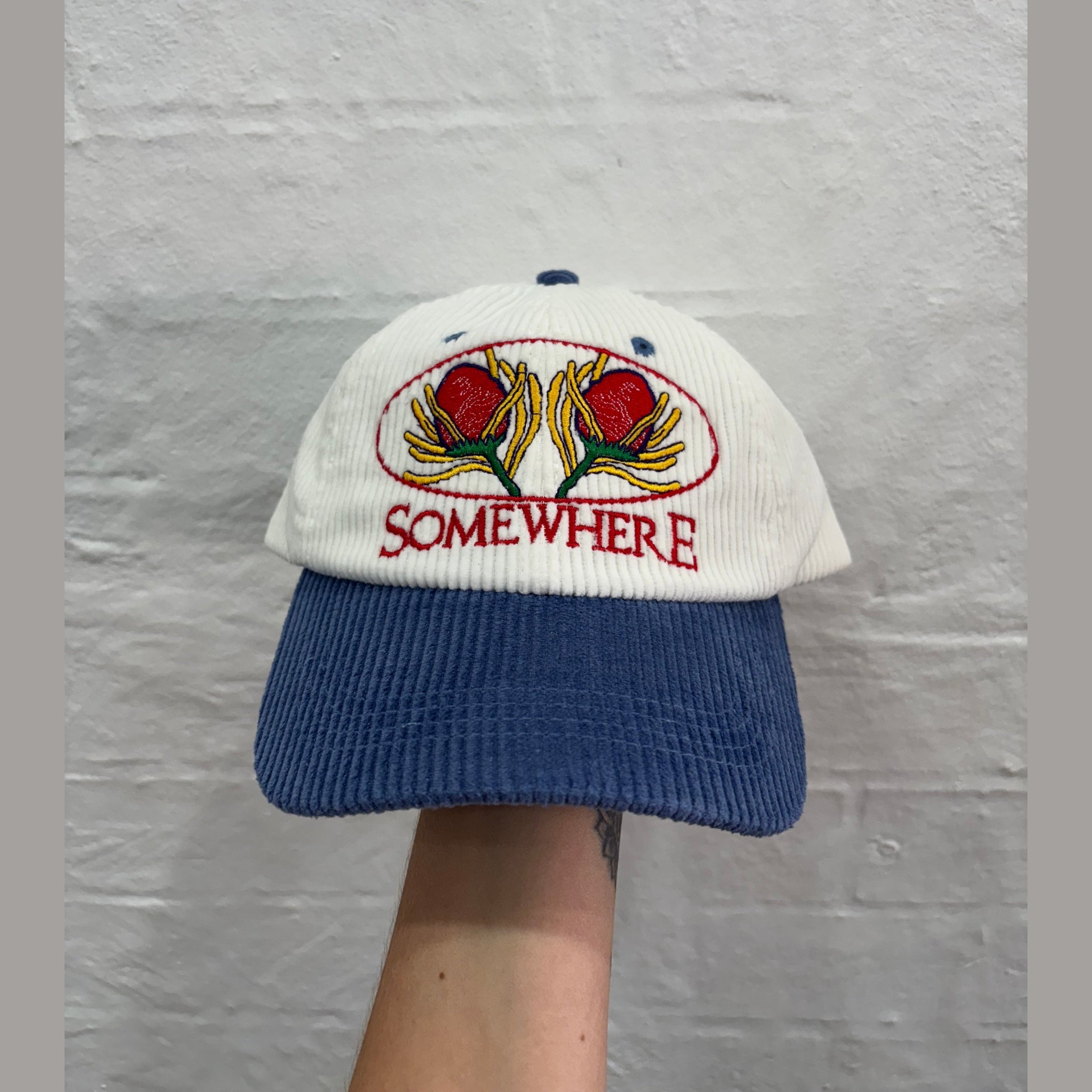 SOMEWHERE Banksia corduroy dad cap - Blue