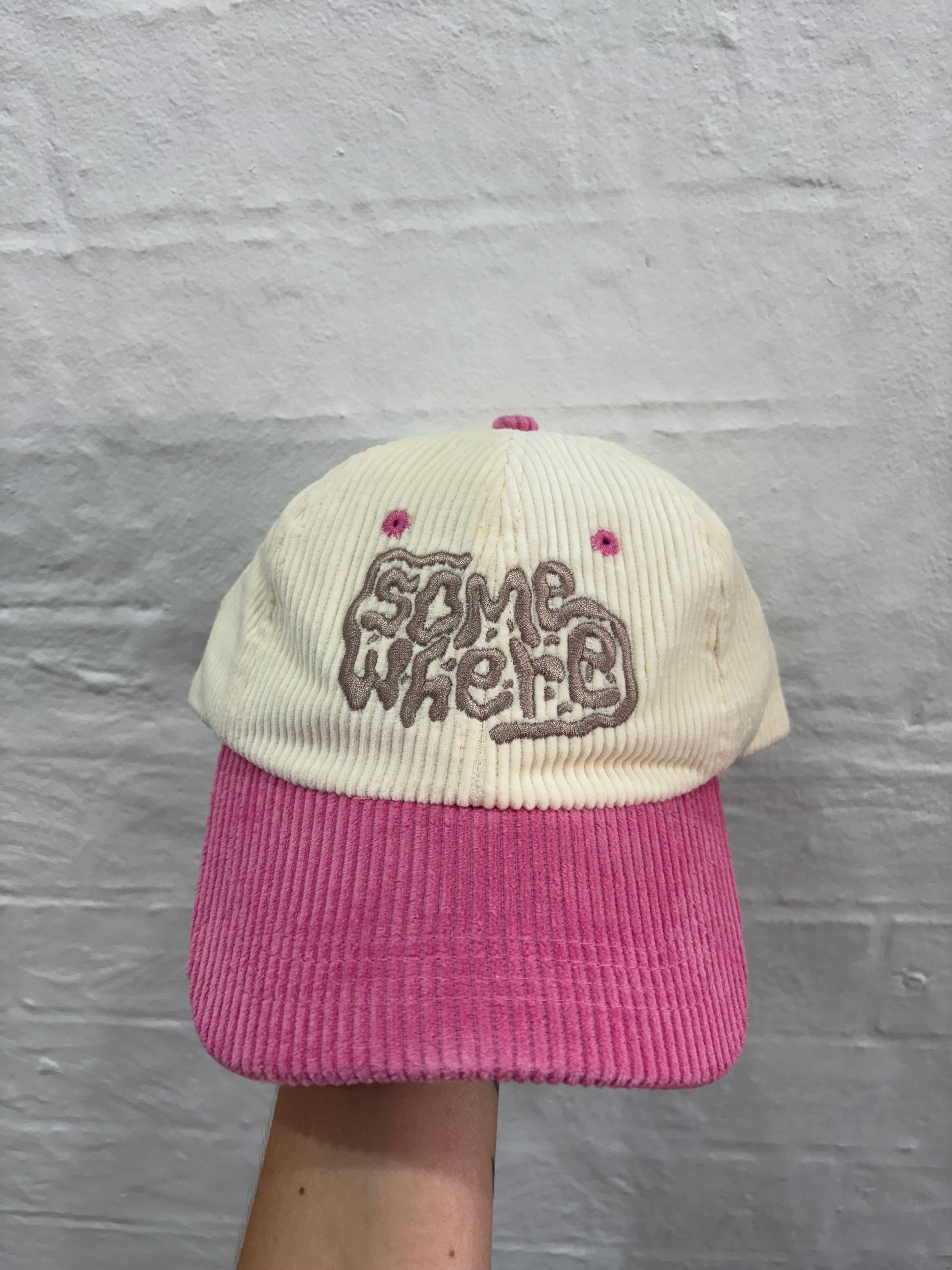 SOMEWHERE Ripple corduroy dad cap - Pink