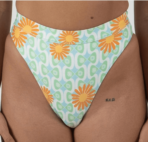 Inner relm diggity high waist bikini bottom river poppy