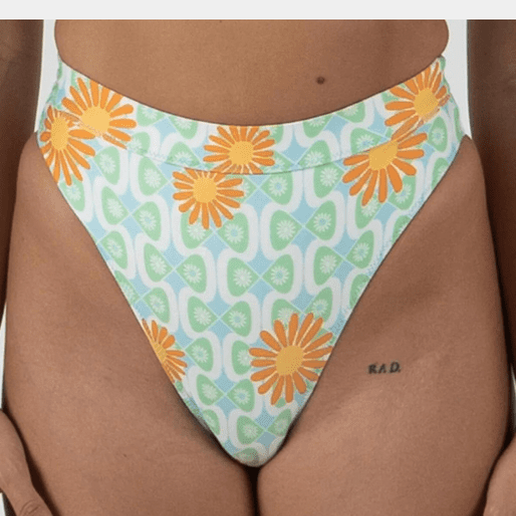 Inner relm diggity high waist bikini bottom river poppy