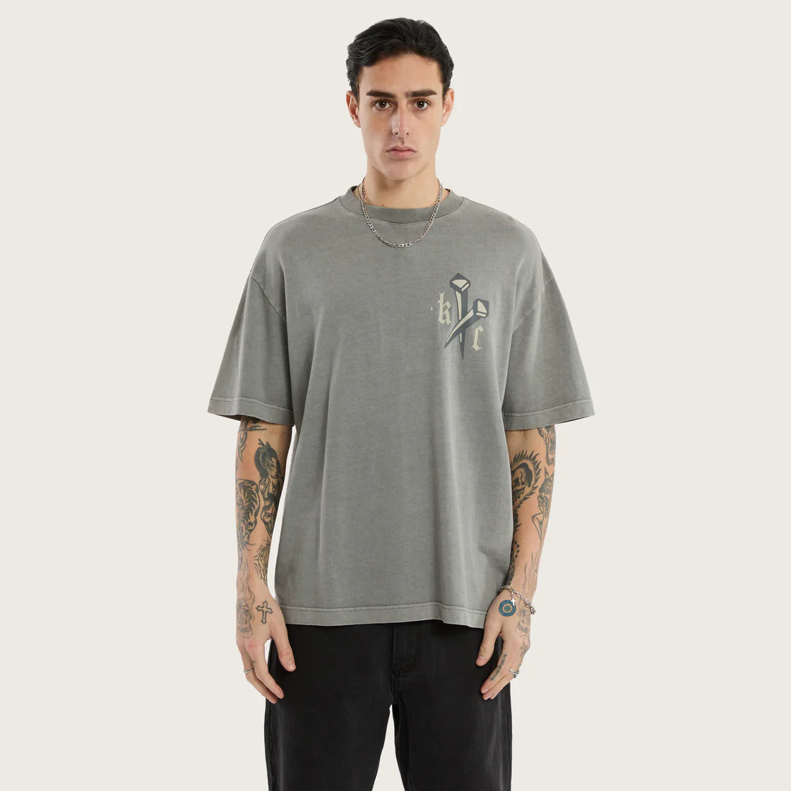 KSCY Nailed street tee - Pigment frost grey
