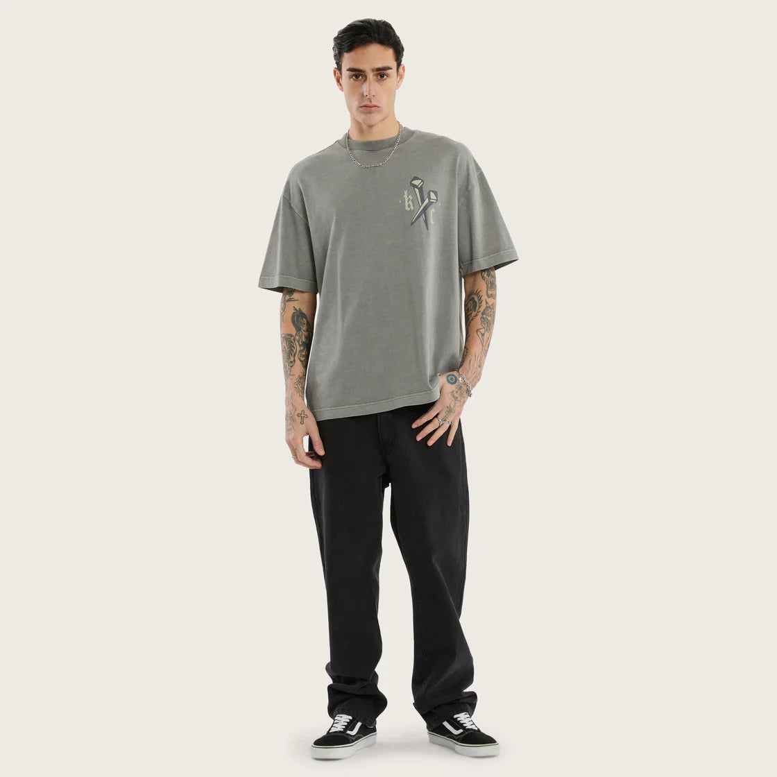 KSCY Nailed street tee - Pigment frost grey