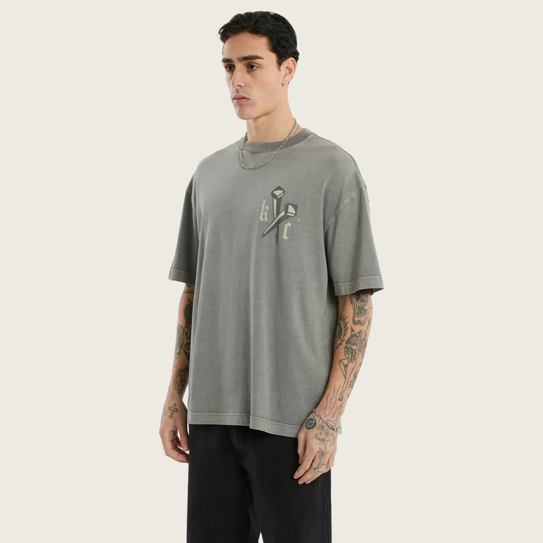 KSCY Nailed street tee - Pigment frost grey
