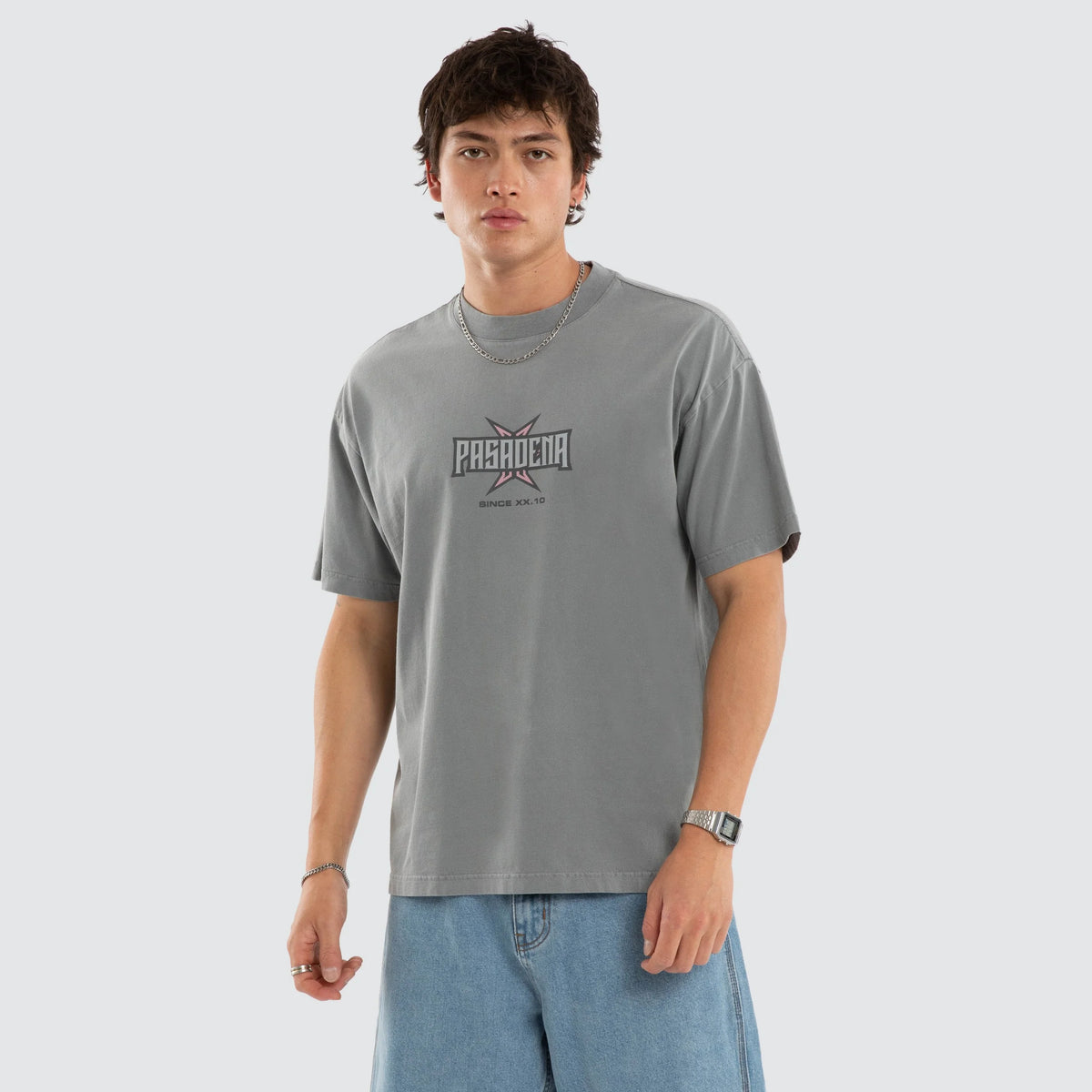 Nena and Pasadena - Outrider Raptor Tee - Pigment Ultimate Grey