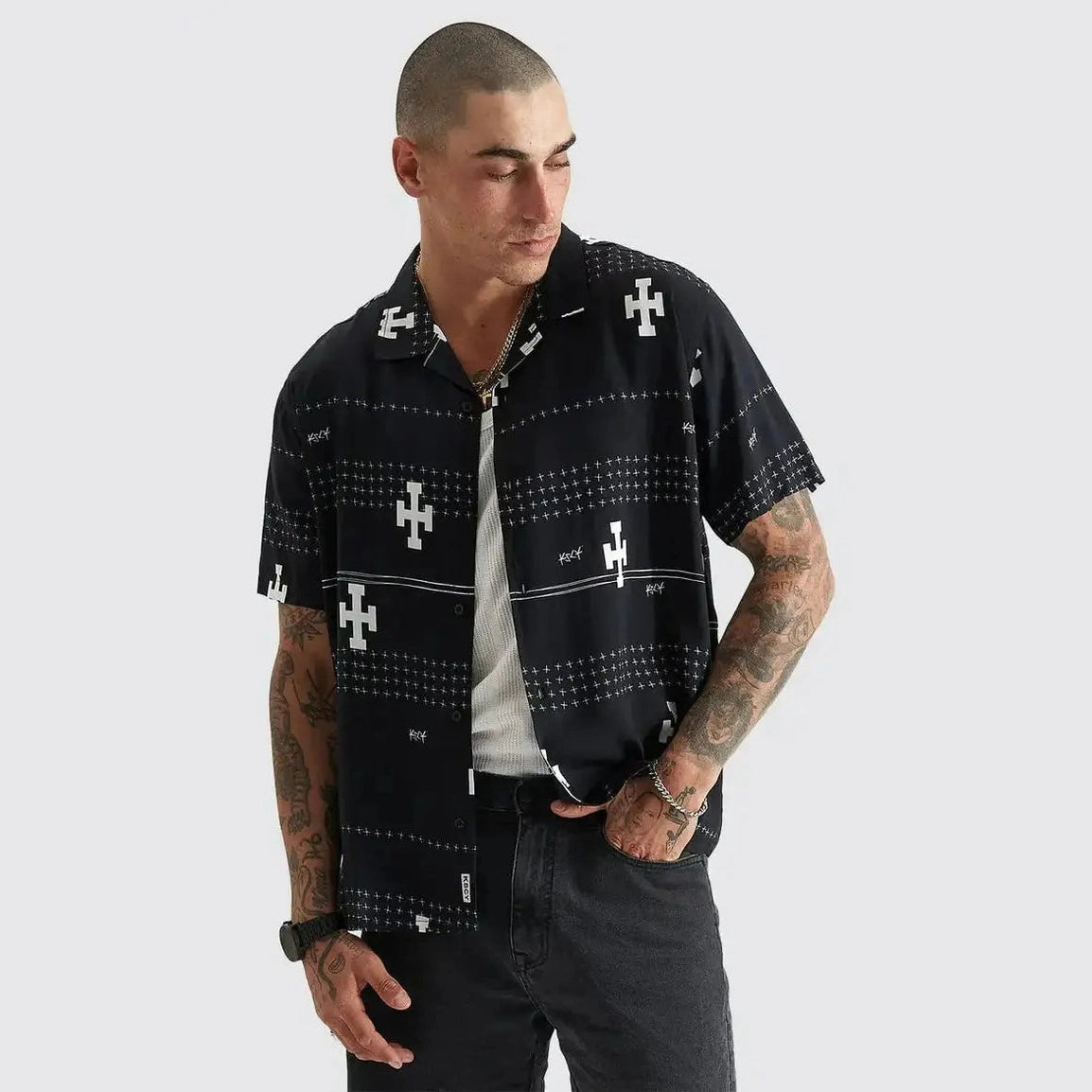 Kscy Myricks Relaxed Resort Shirt - Anthracite Black