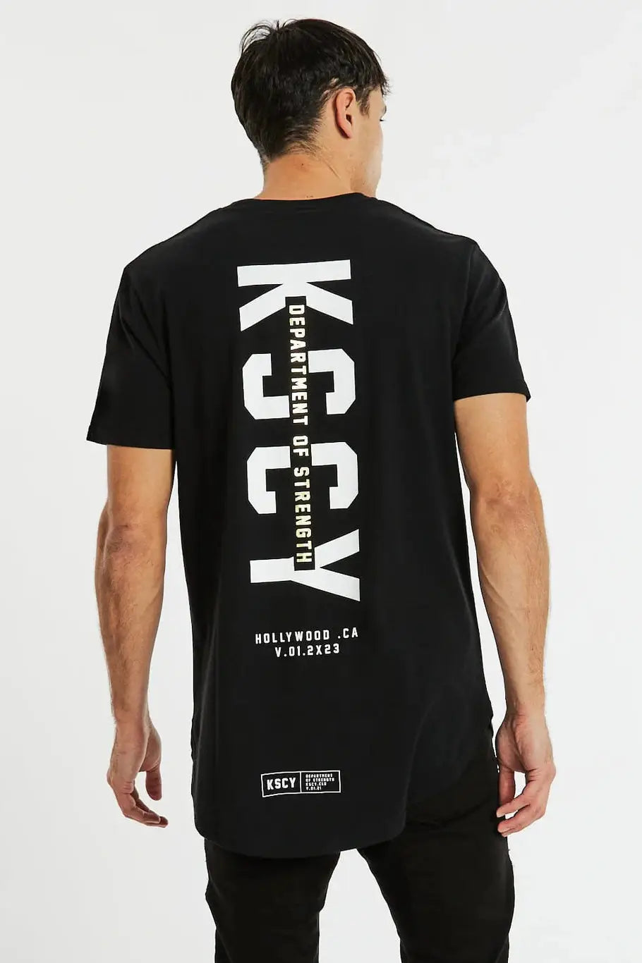 Kscy driftwood dual curved tee- jet black