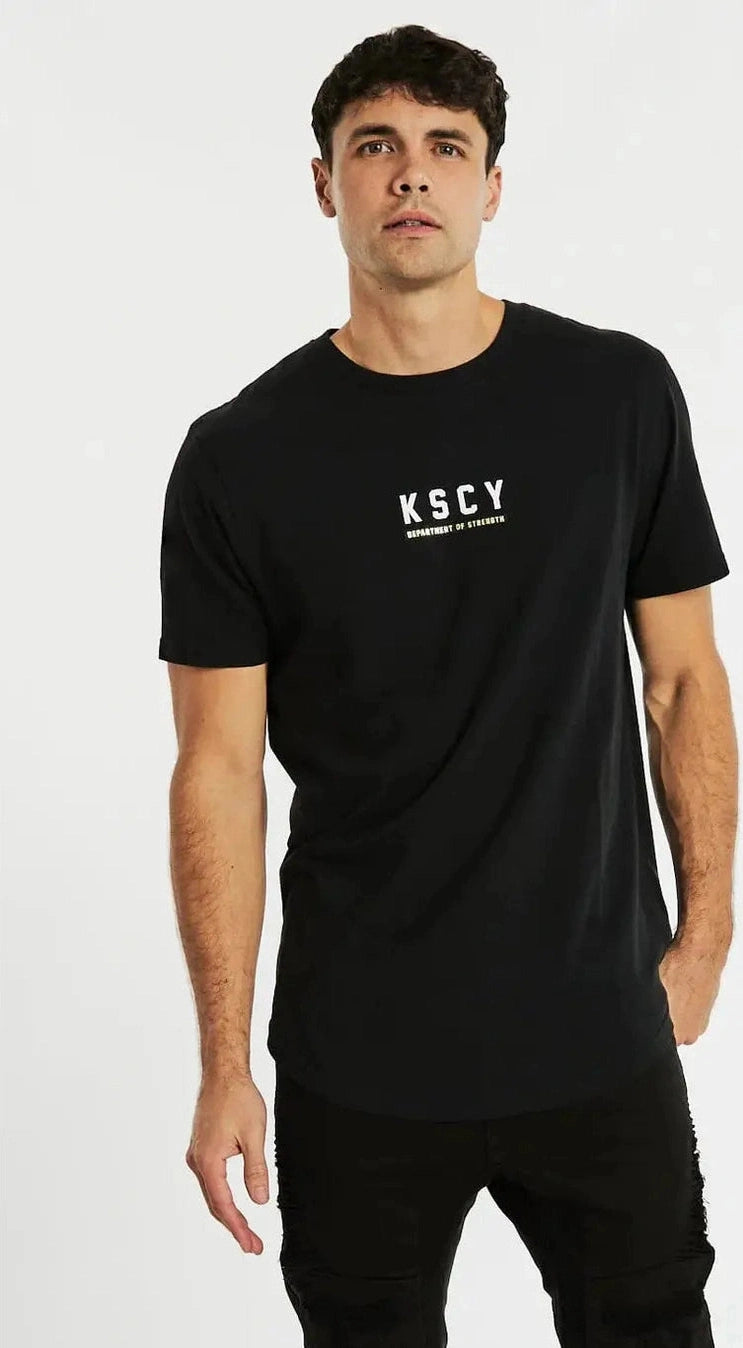Kscy driftwood dual curved tee- jet black