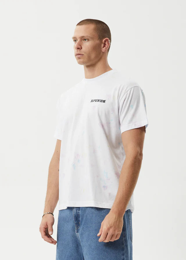 AFENDS tie dye recycled boxy fit tee - white