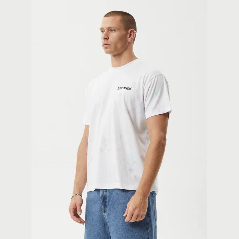 AFENDS tie dye recycled boxy fit tee - white