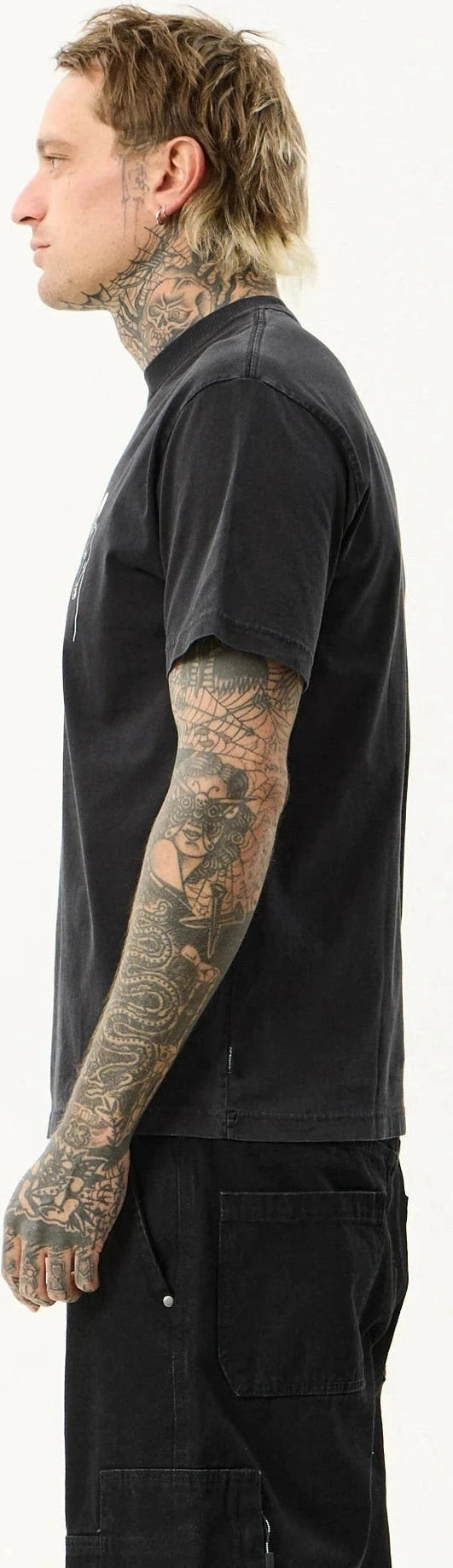 AFENDS Torched retro tee - Stone black