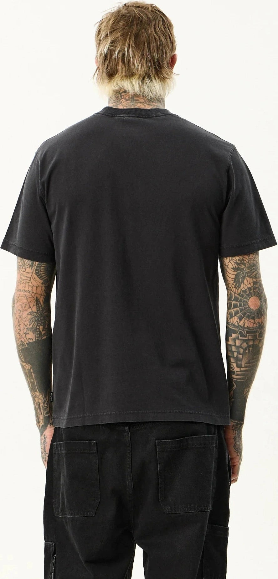 AFENDS Torched retro tee - Stone black