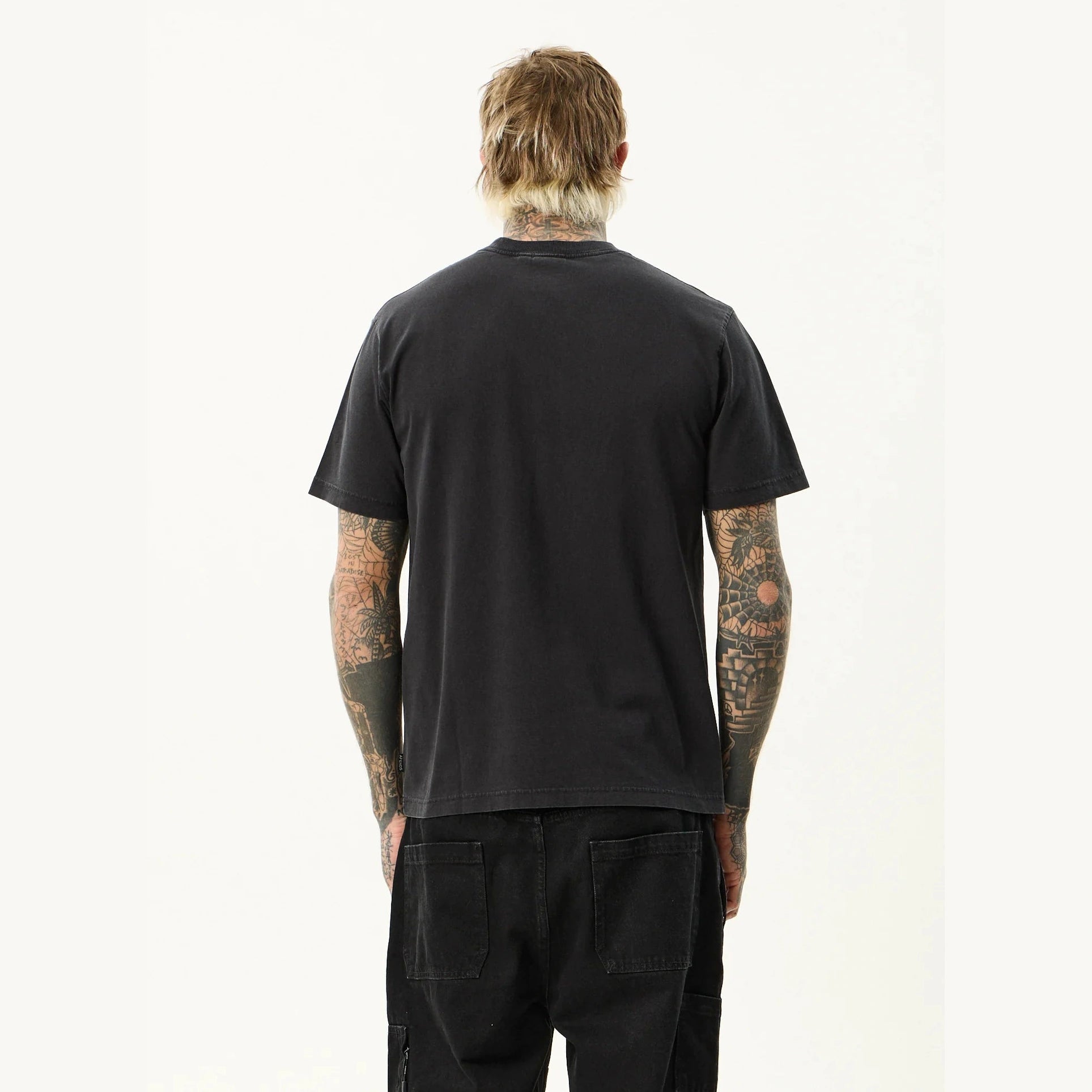 AFENDS Torched retro tee - Stone black