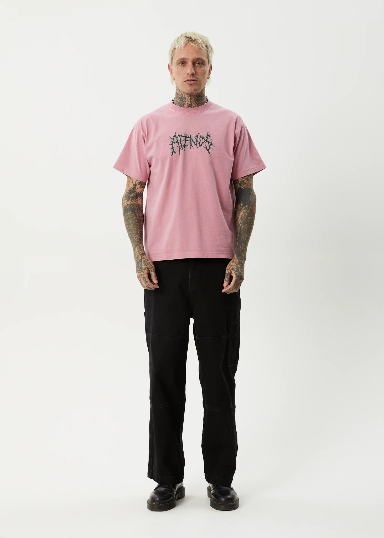 AFENDS Heavy petal heavyweight boxy tee - Washed marrakesh
