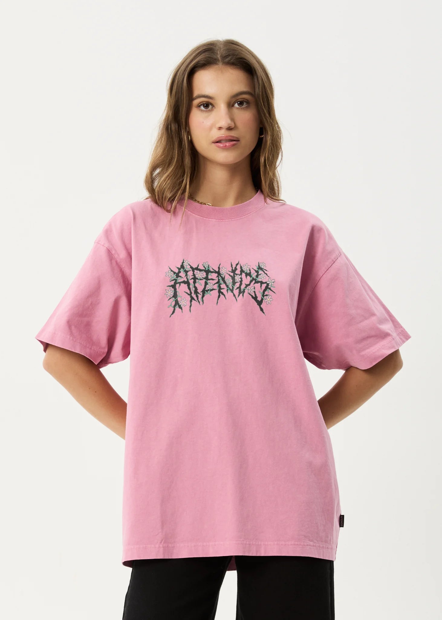AFENDS Heavy petal heavyweight boxy tee - Washed marrakesh
