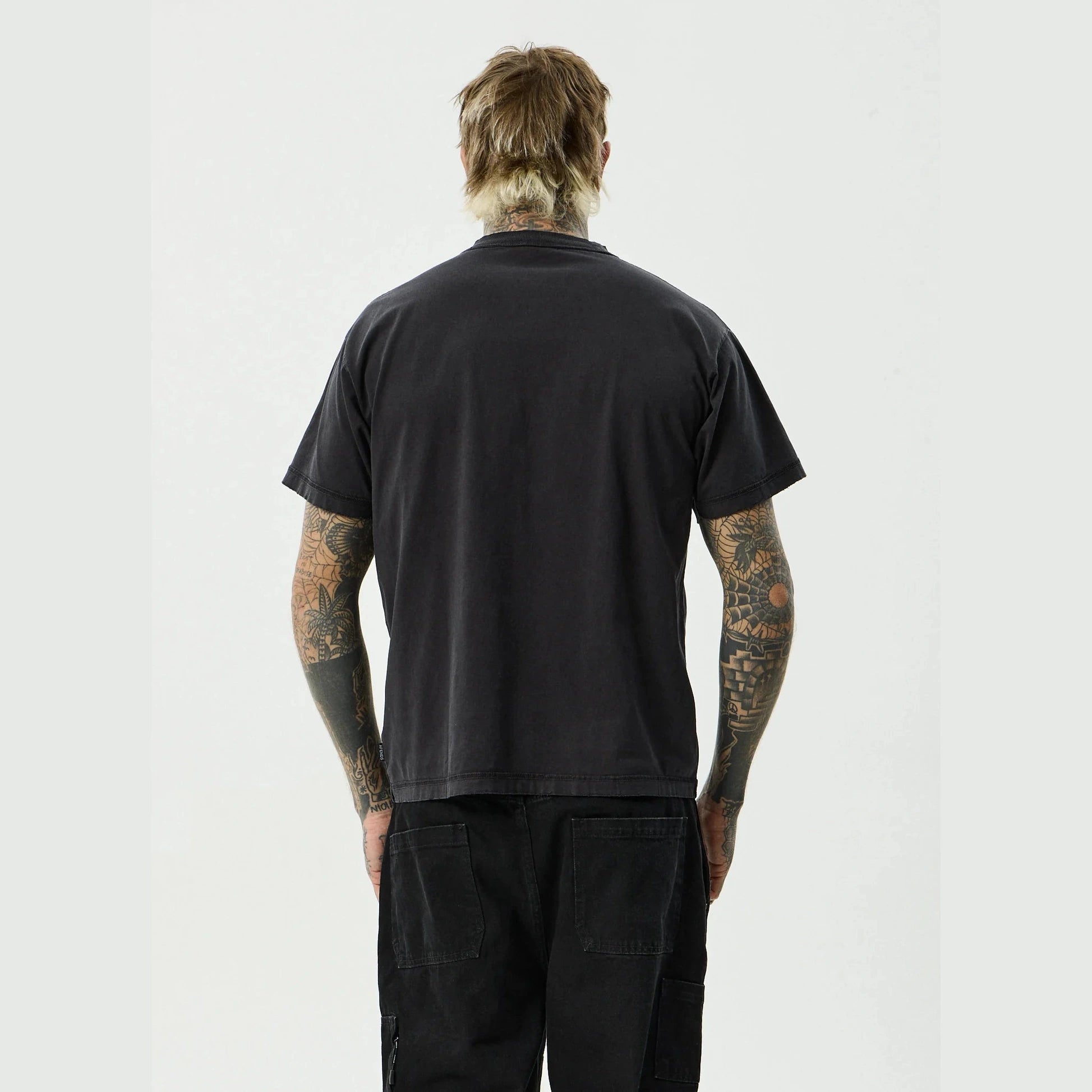 AFENDS Shell Times Boxy Fit Tee - Stone Black