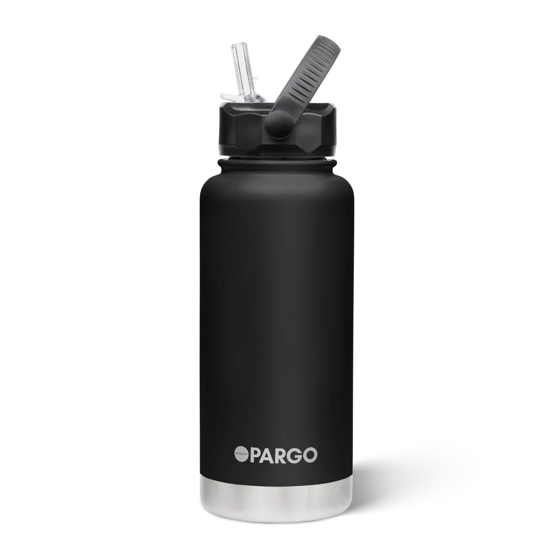 PROJECT PARGO 950mL Insulated Bottle w/ Straw Lid - Midnight black