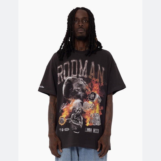MITCHELL & NESS Chicago bulls flaming hot tee - Faded black