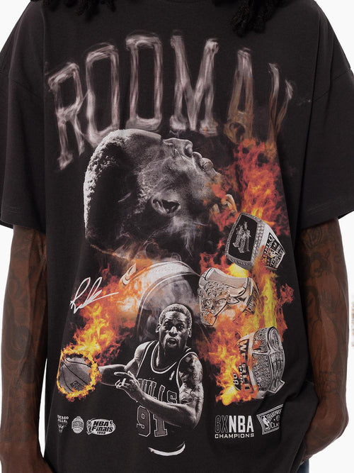MITCHELL & NESS Chicago bulls flaming hot tee - Faded black