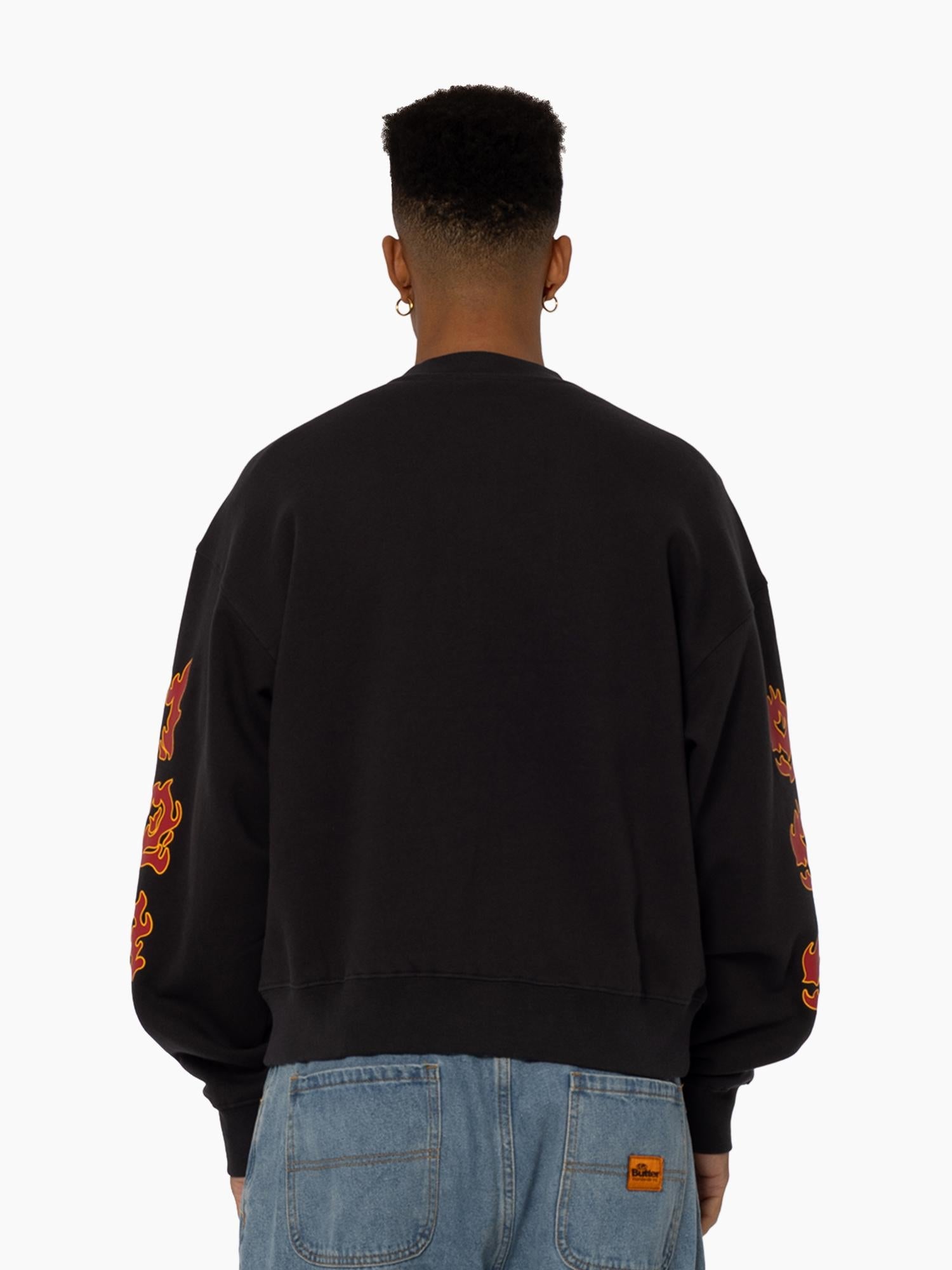 MITCHELL & NESS Chicago bulls up in flames crew - Faded black