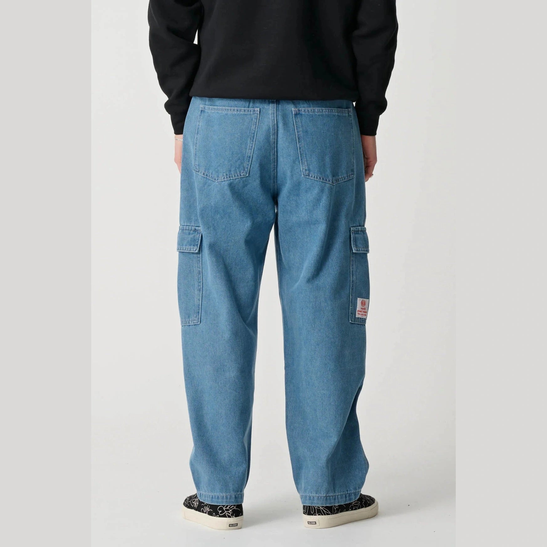 MISFIT Beach metall cargo pant - Mid blue denim