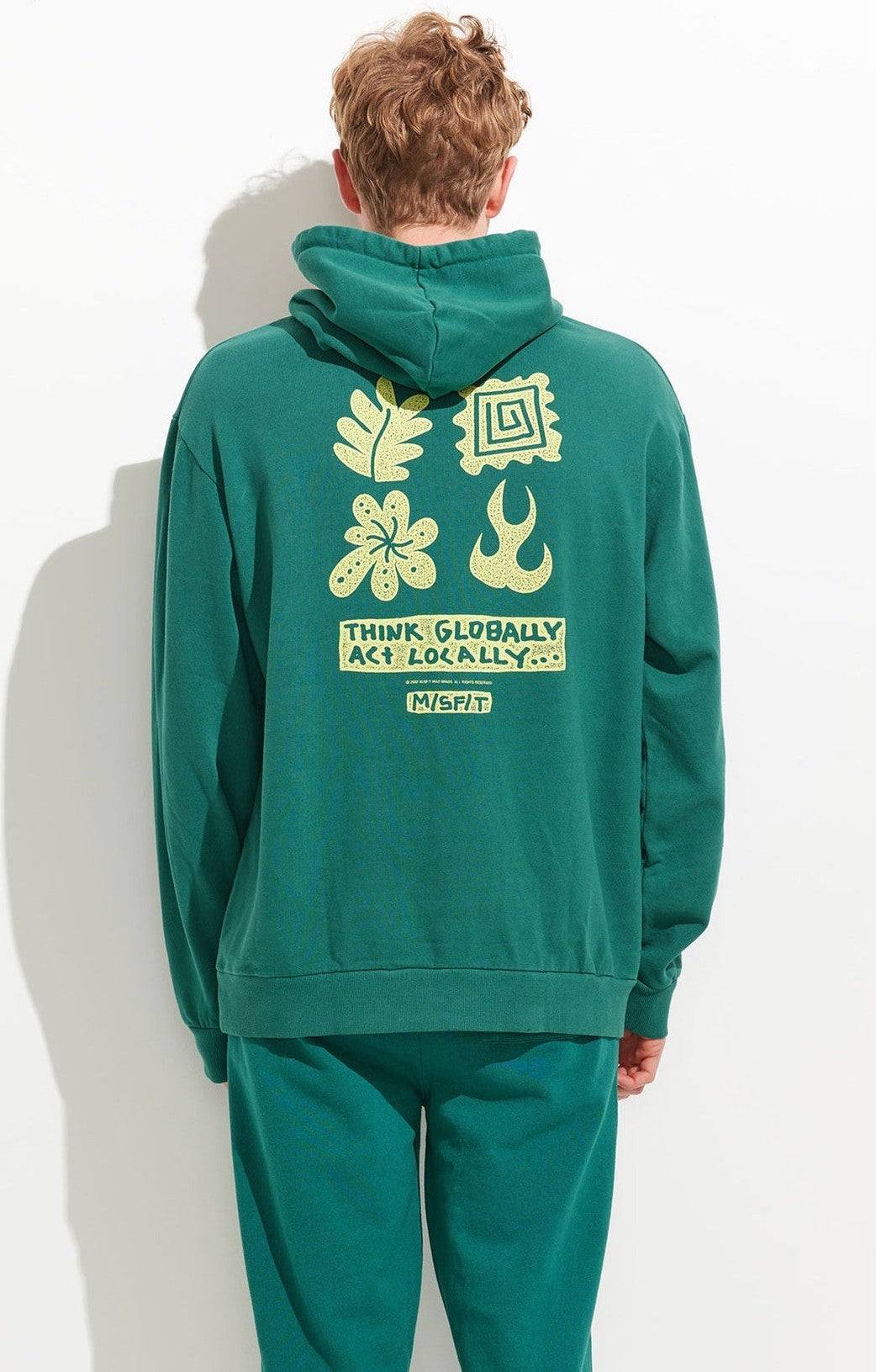 Misfit global acts 50-50 hood- pigment storm green