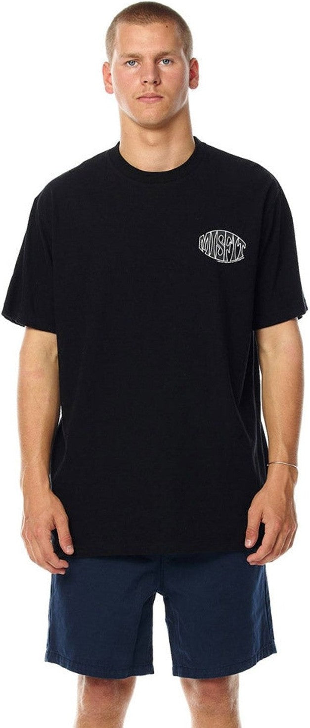 Misfit river people 50/50 ss tee - pigment vintage black