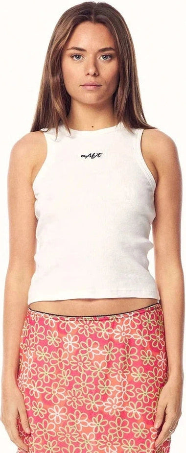 Misfit sk8 birds cutaway tank sk8 - washed white