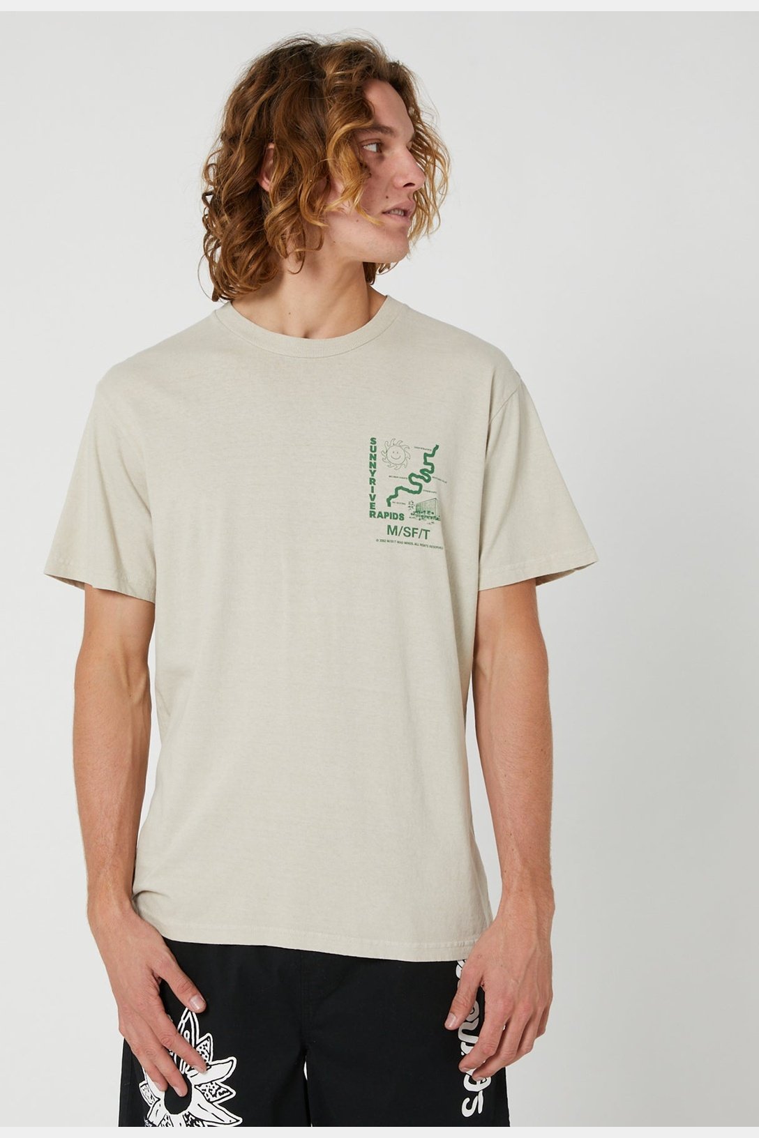 Misfit sunny rapids 50/50 ss tee - pigment stone grey