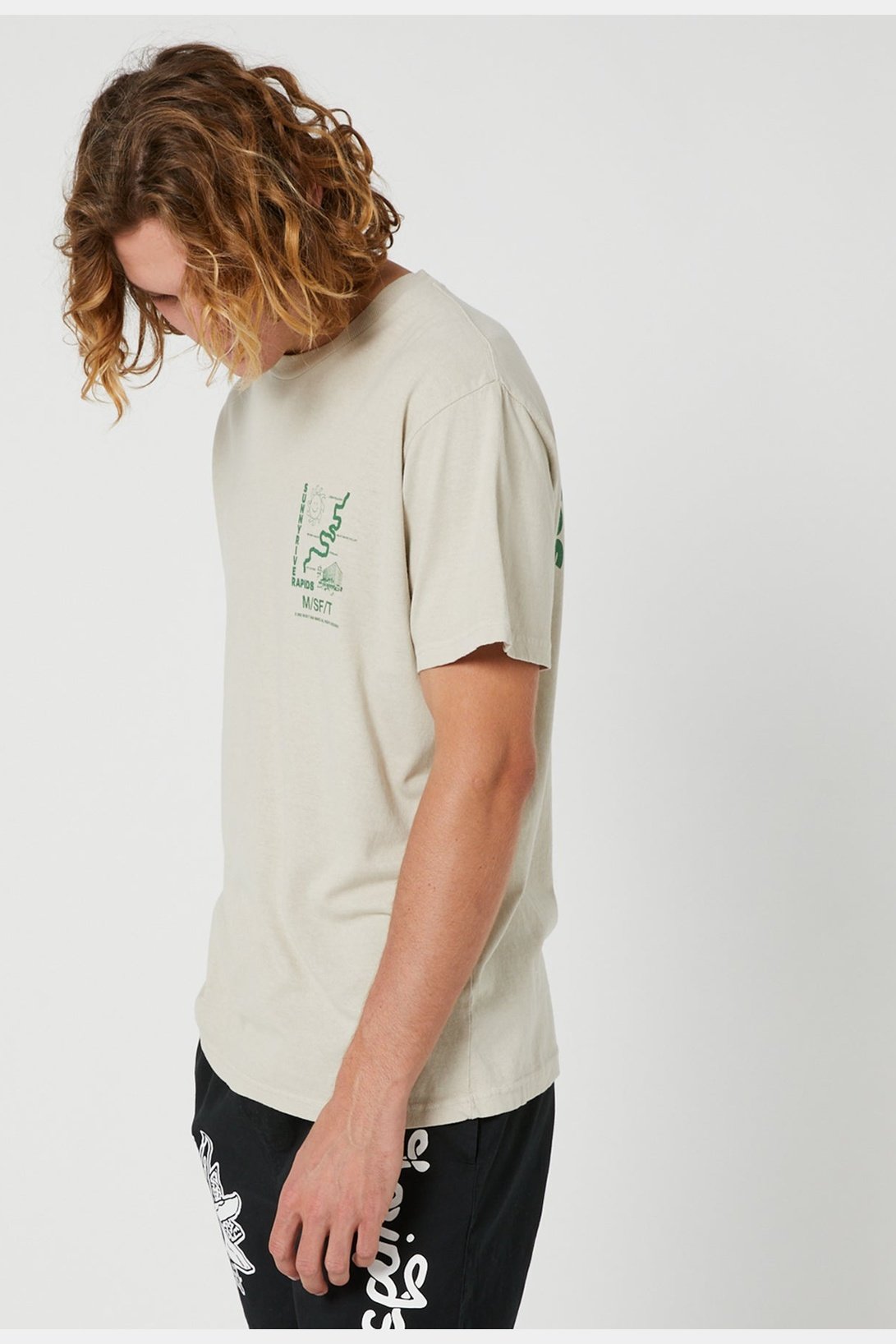 Misfit sunny rapids 50/50 ss tee - pigment stone grey