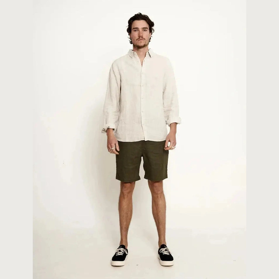 Mr simple tanner 2.0 linen shorts fatigue