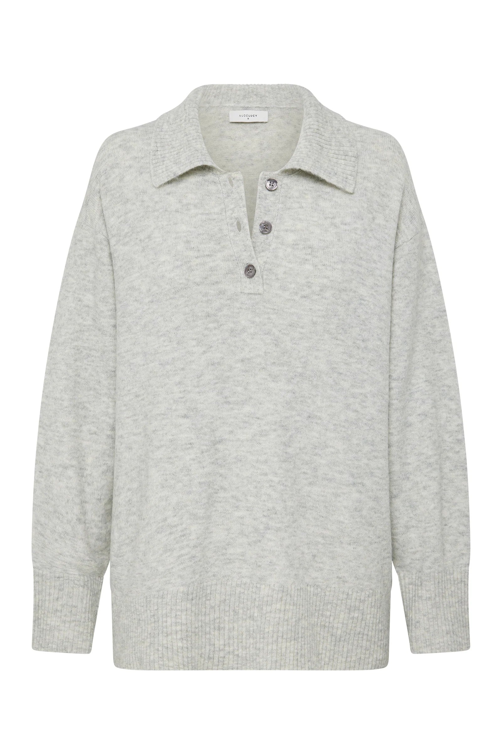 NUDE LUCY Dallas rugby knit - Grey marle