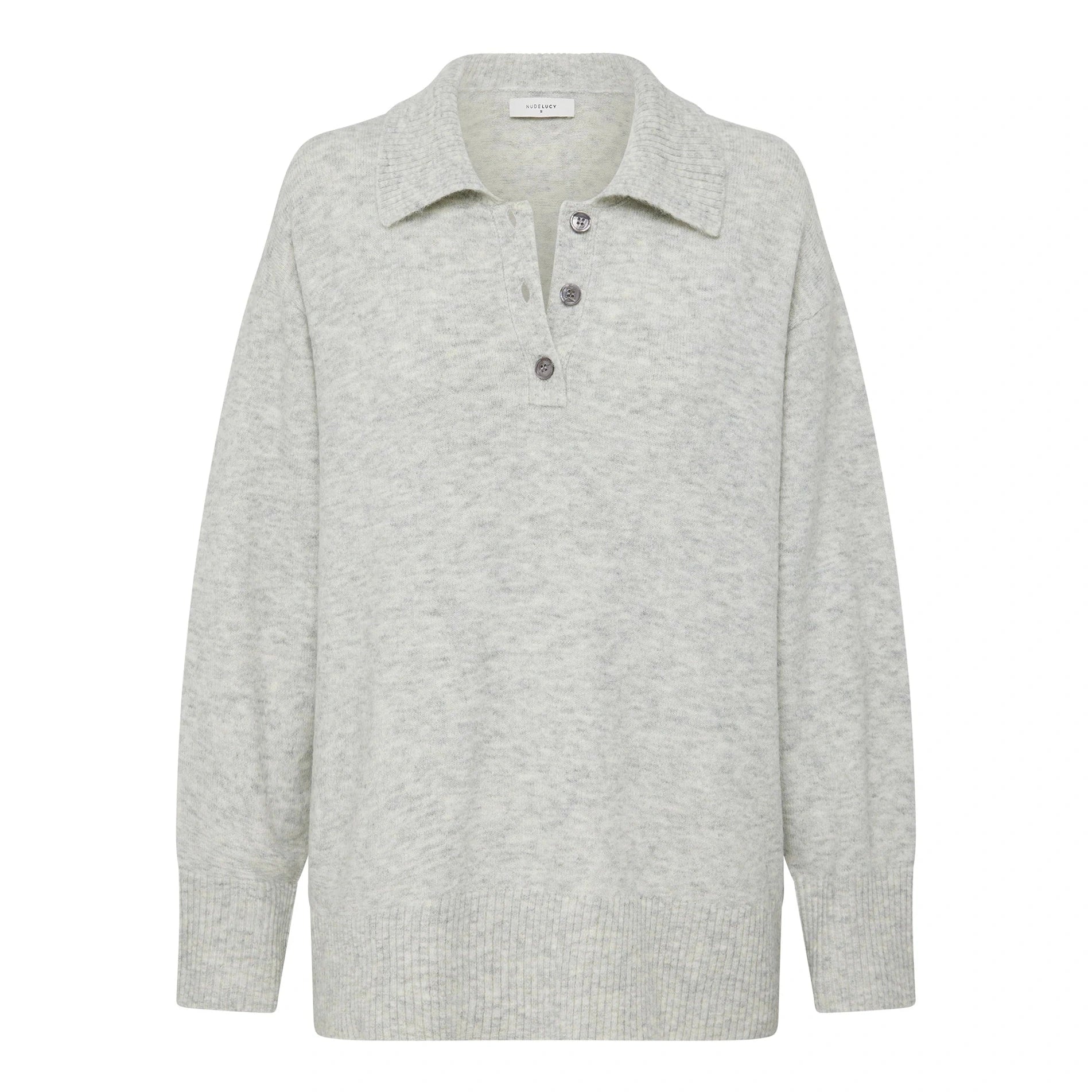 NUDE LUCY Dallas rugby knit - Grey marle