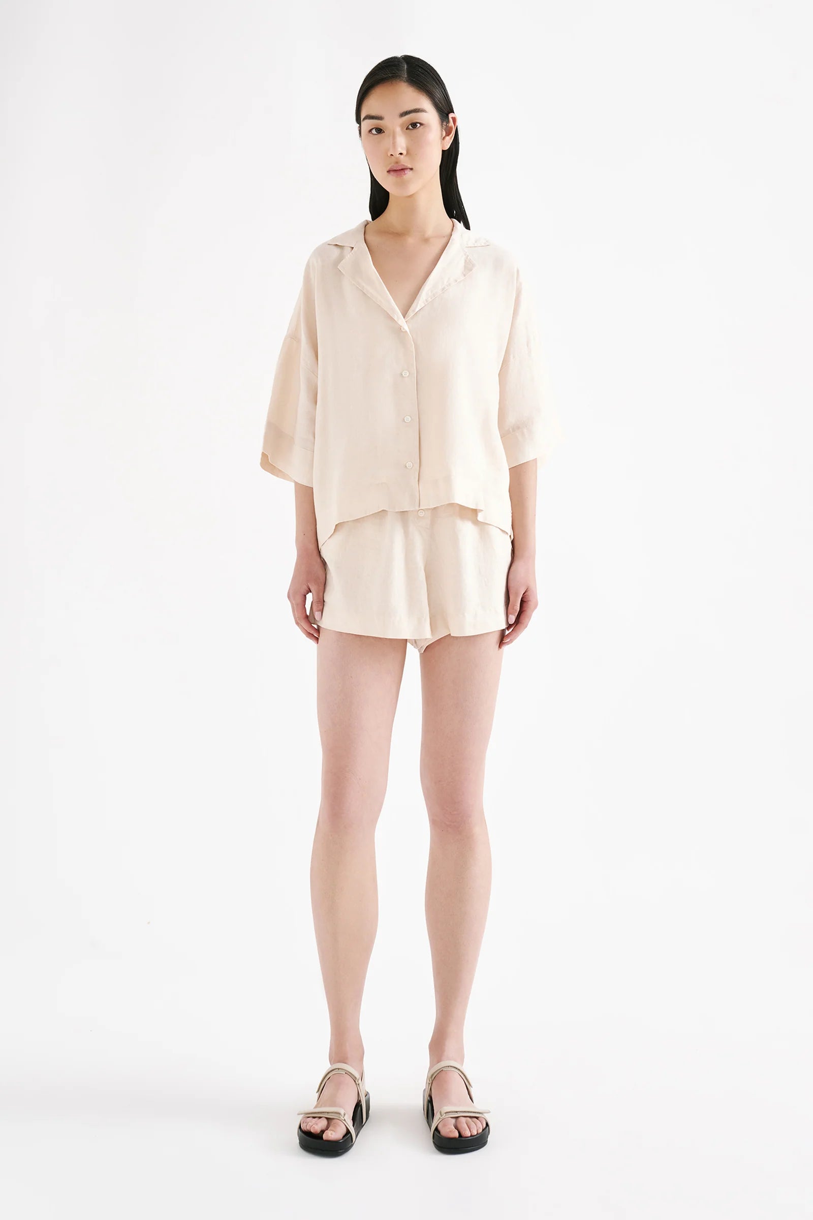 NUDE LUCY Lounge linen short - Pannacotta